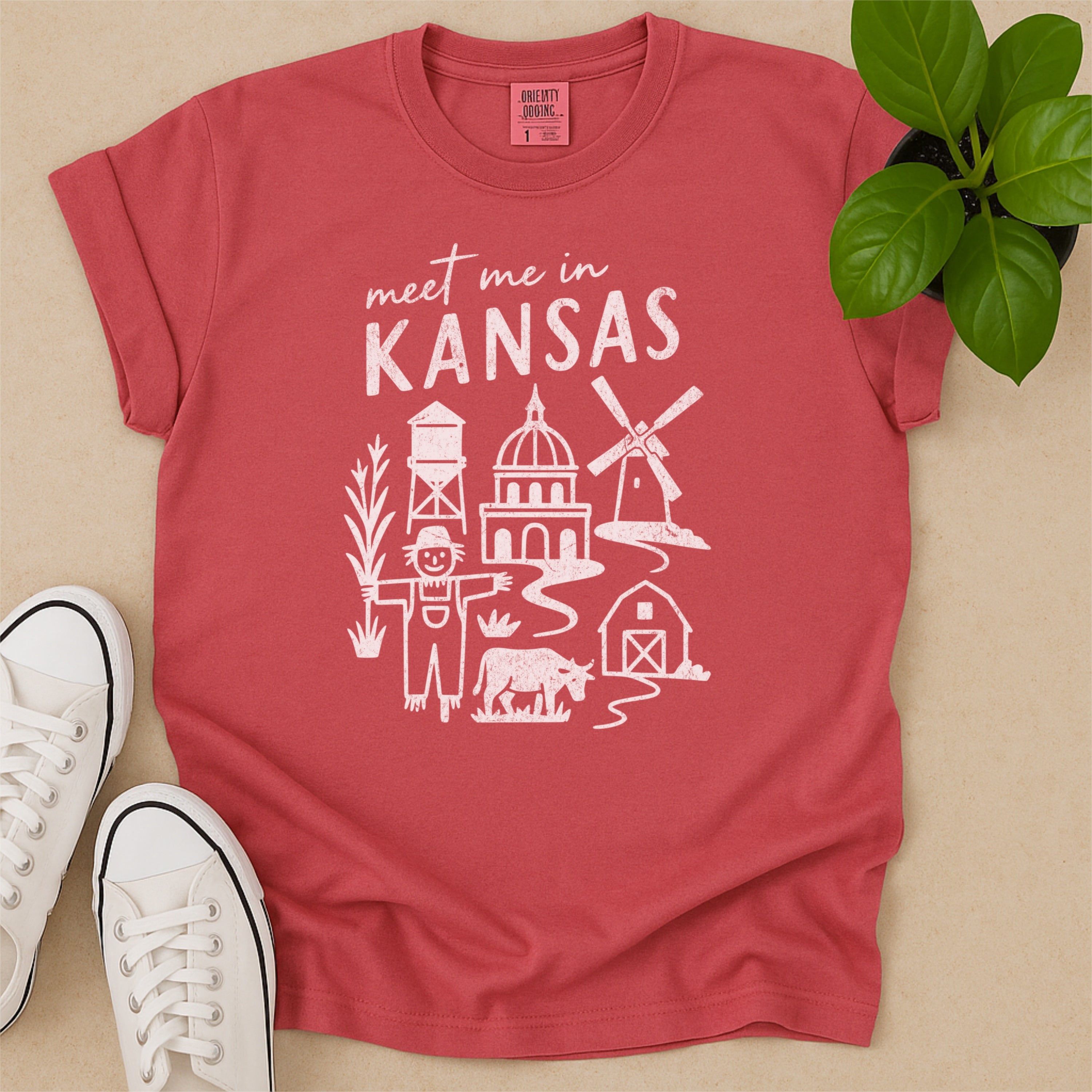 Meet Me In Kansas Distressed Vintage Landmark State Shirt