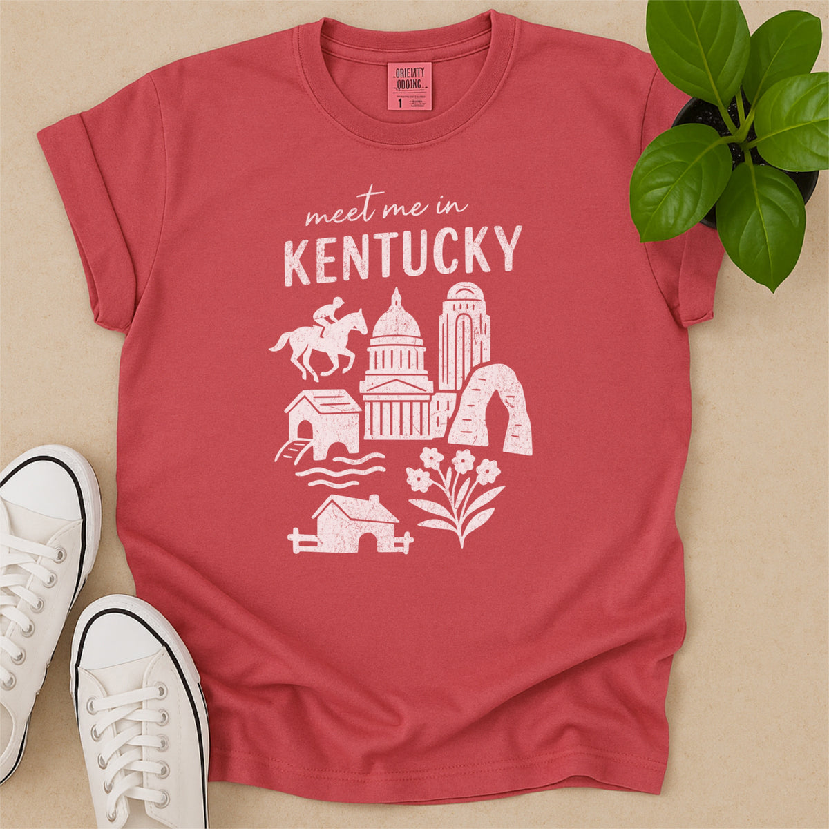 Meet Me In Kentucky Distressed Vintage Landmark State Shirt