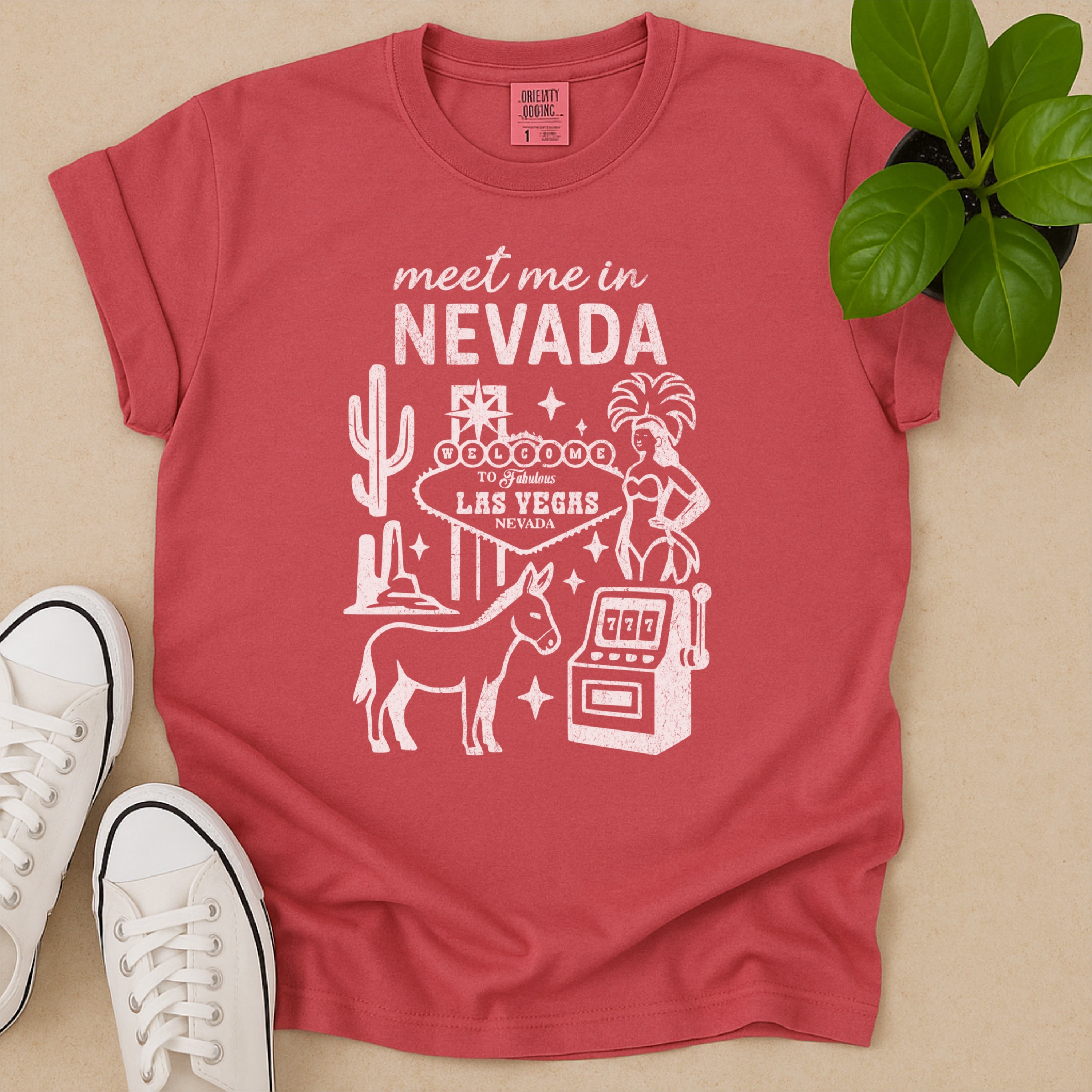 Meet Me In Nevada Distressed Vintage Landmark State Shirt