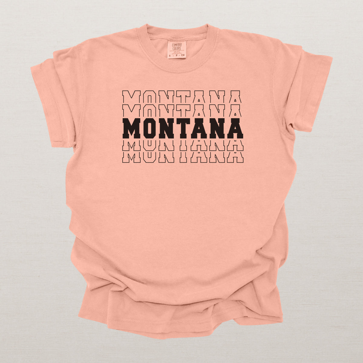 Montana Varsity Echo State Shirt | Comfort Colors Black Text