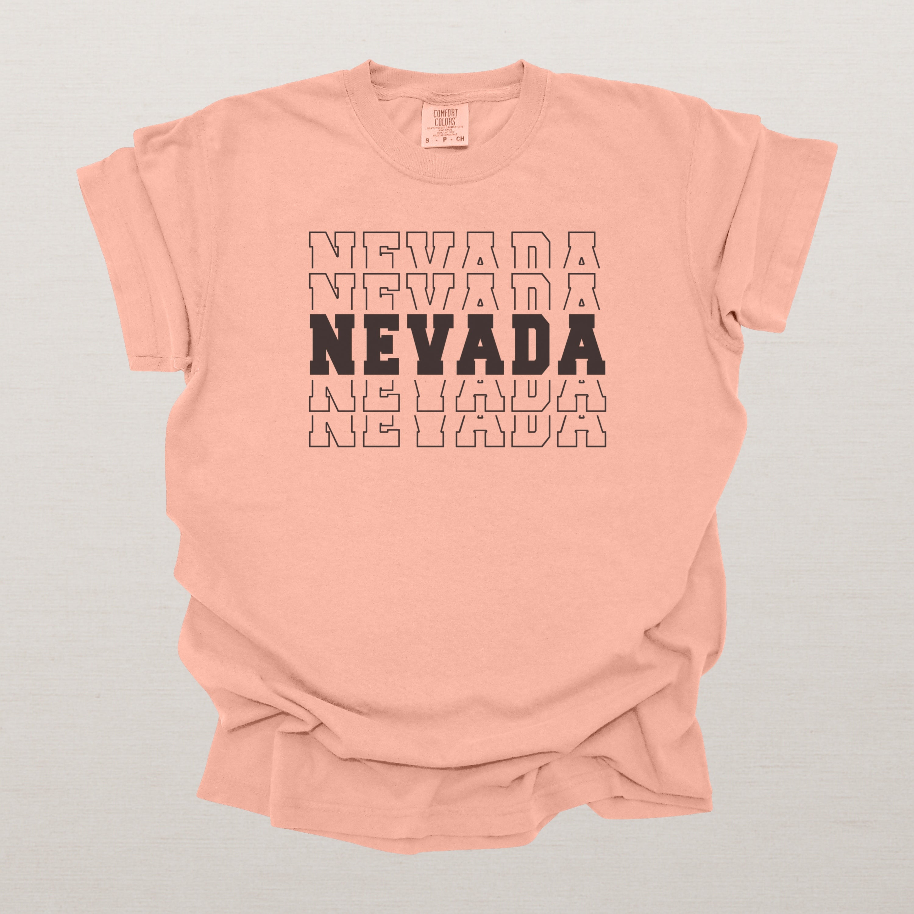 Nevada Varsity Echo State Shirt | Comfort Colors Black Text