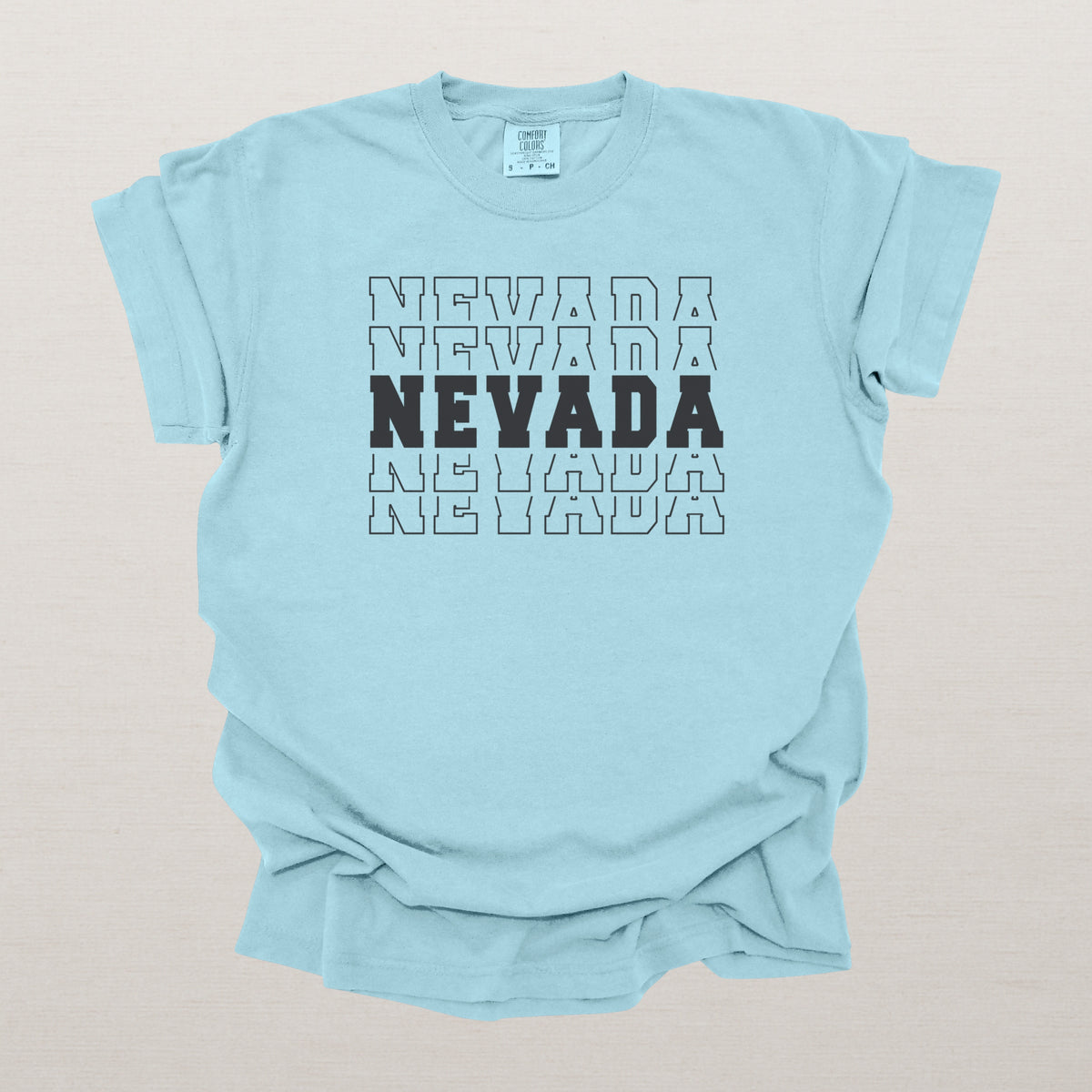 Nevada Varsity Echo State Shirt | Comfort Colors Black Text