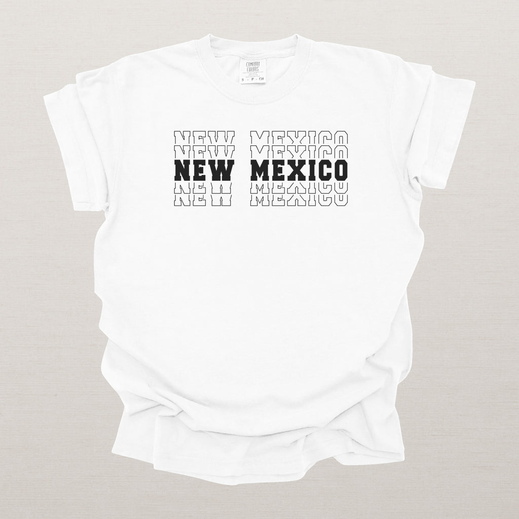 New Mexico Varsity Echo State Shirt | Comfort Colors Black Text