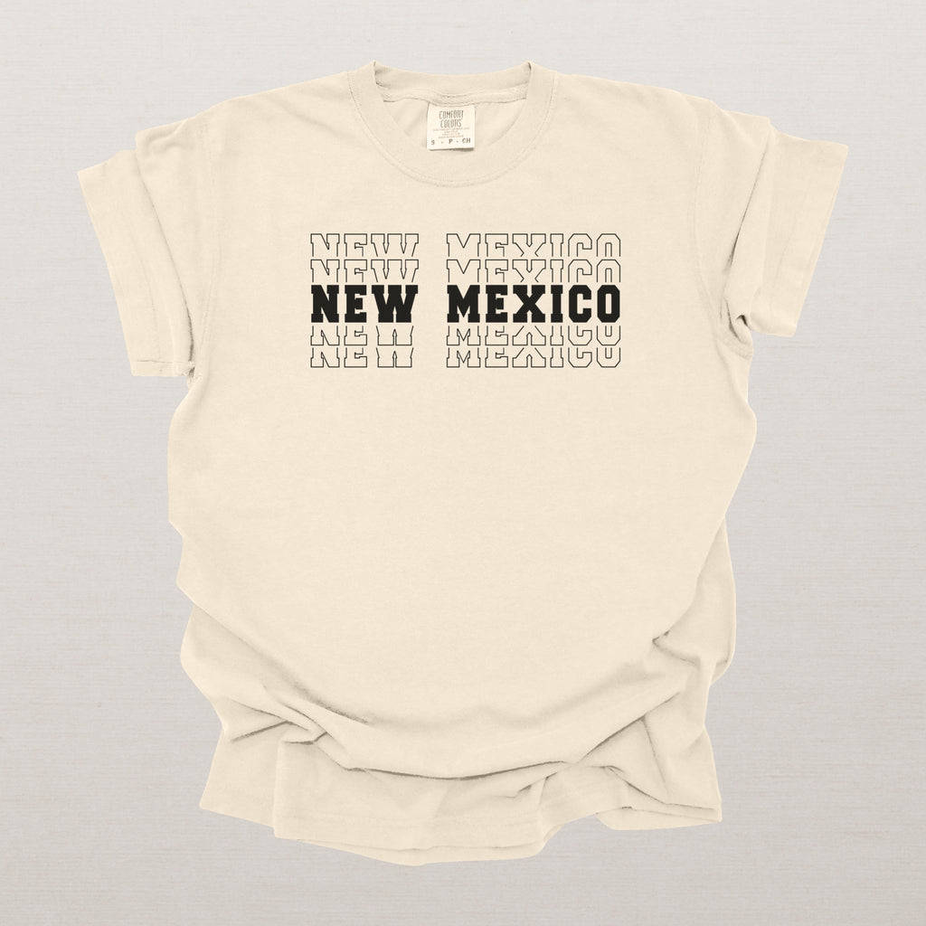 New Mexico Varsity Echo State Shirt | Comfort Colors Black Text
