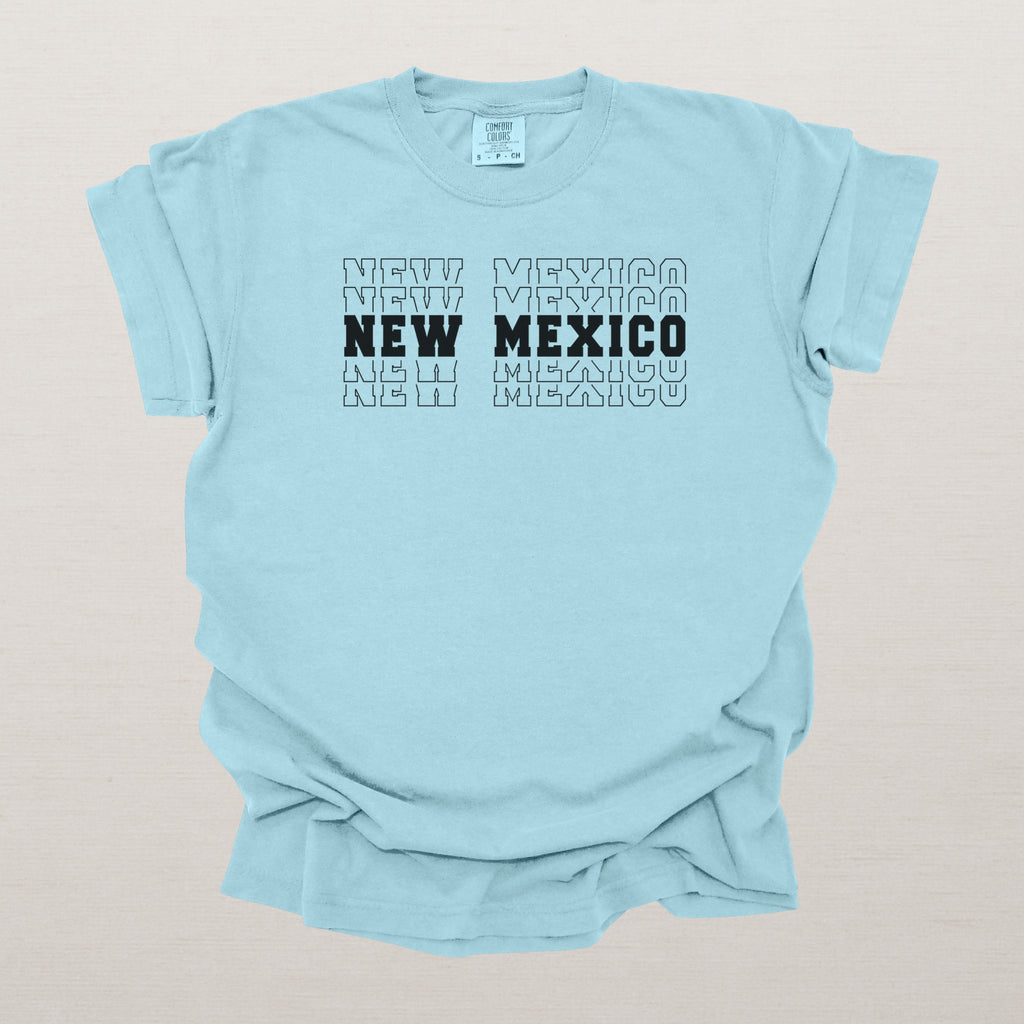 New Mexico Varsity Echo State Shirt | Comfort Colors Black Text