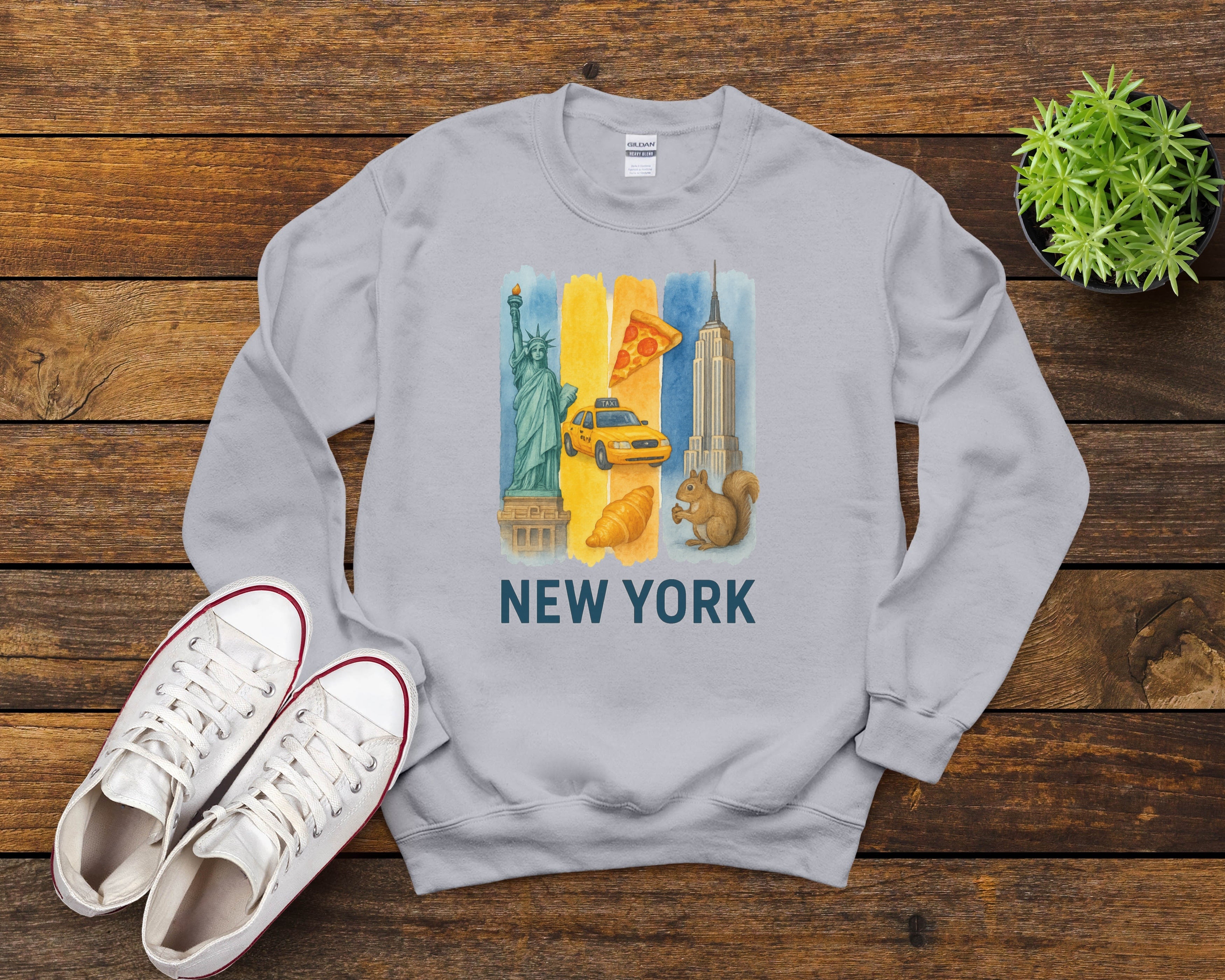 New York Brushstroke Watercolor Sweatshirt