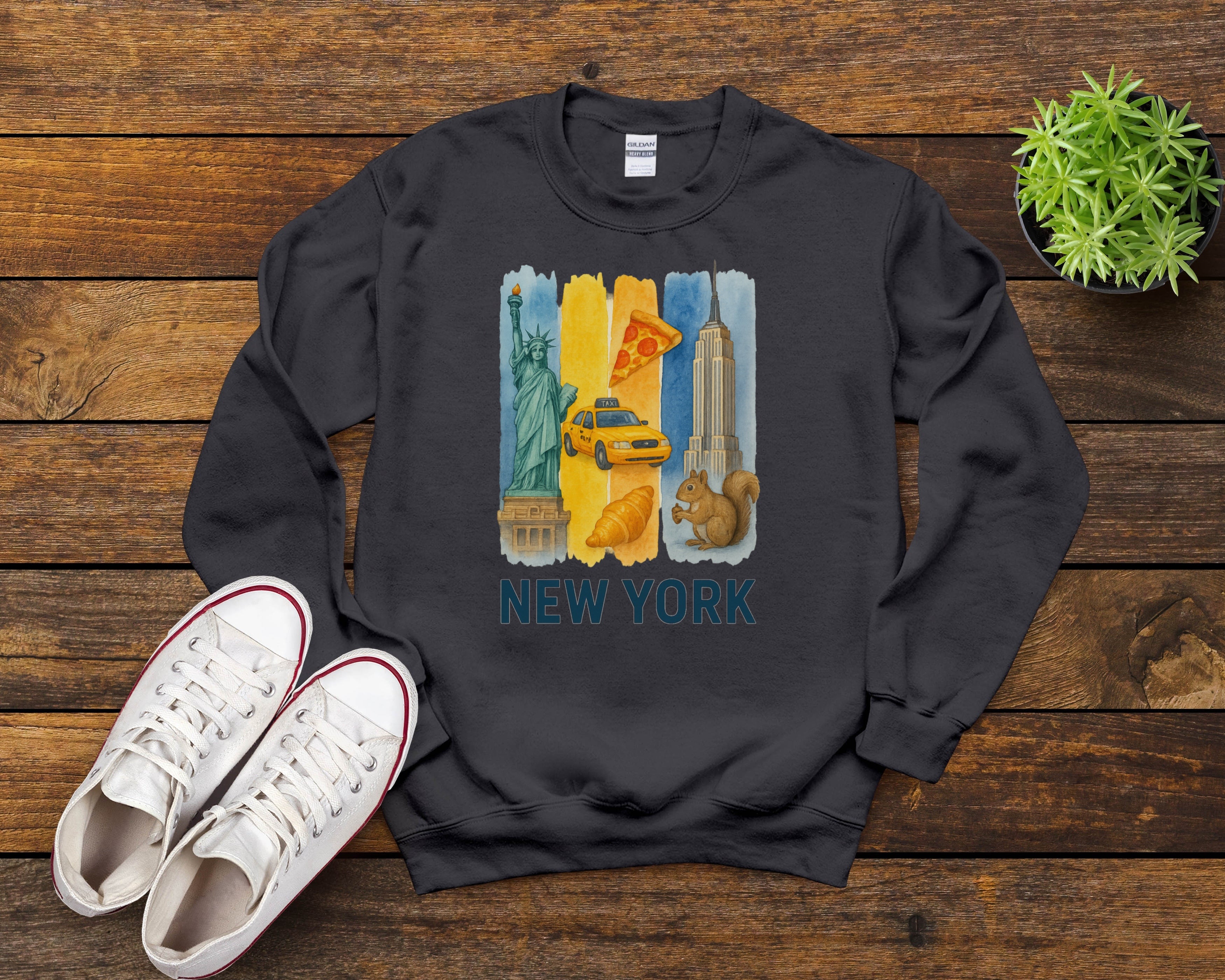 New York Brushstroke Watercolor Sweatshirt