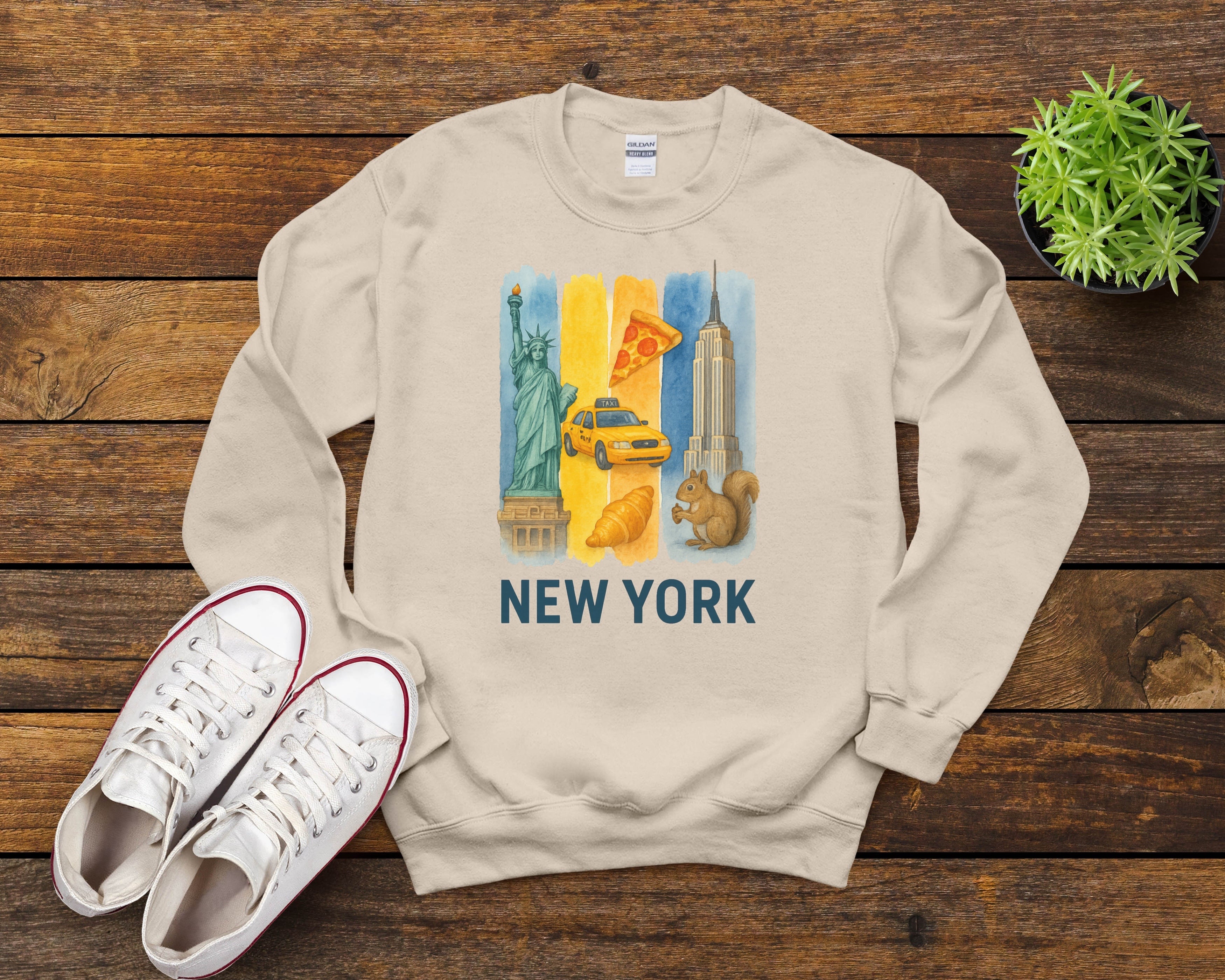 New York Brushstroke Watercolor Sweatshirt