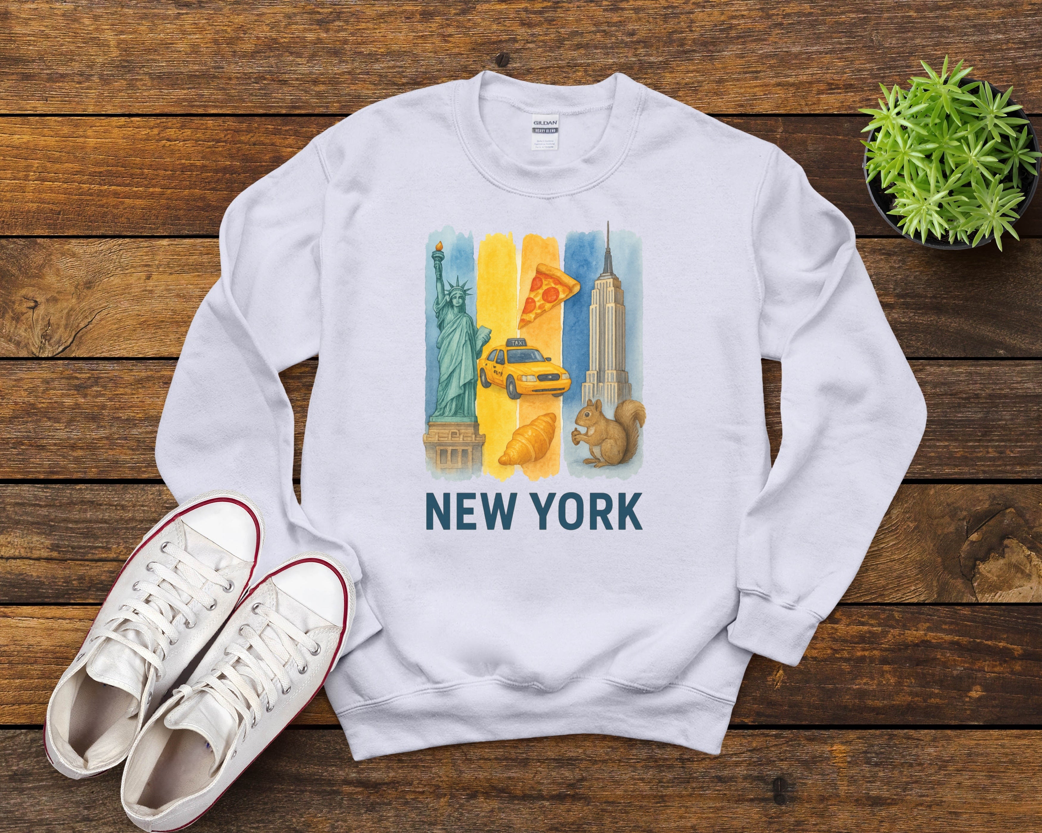 New York Brushstroke Watercolor Sweatshirt