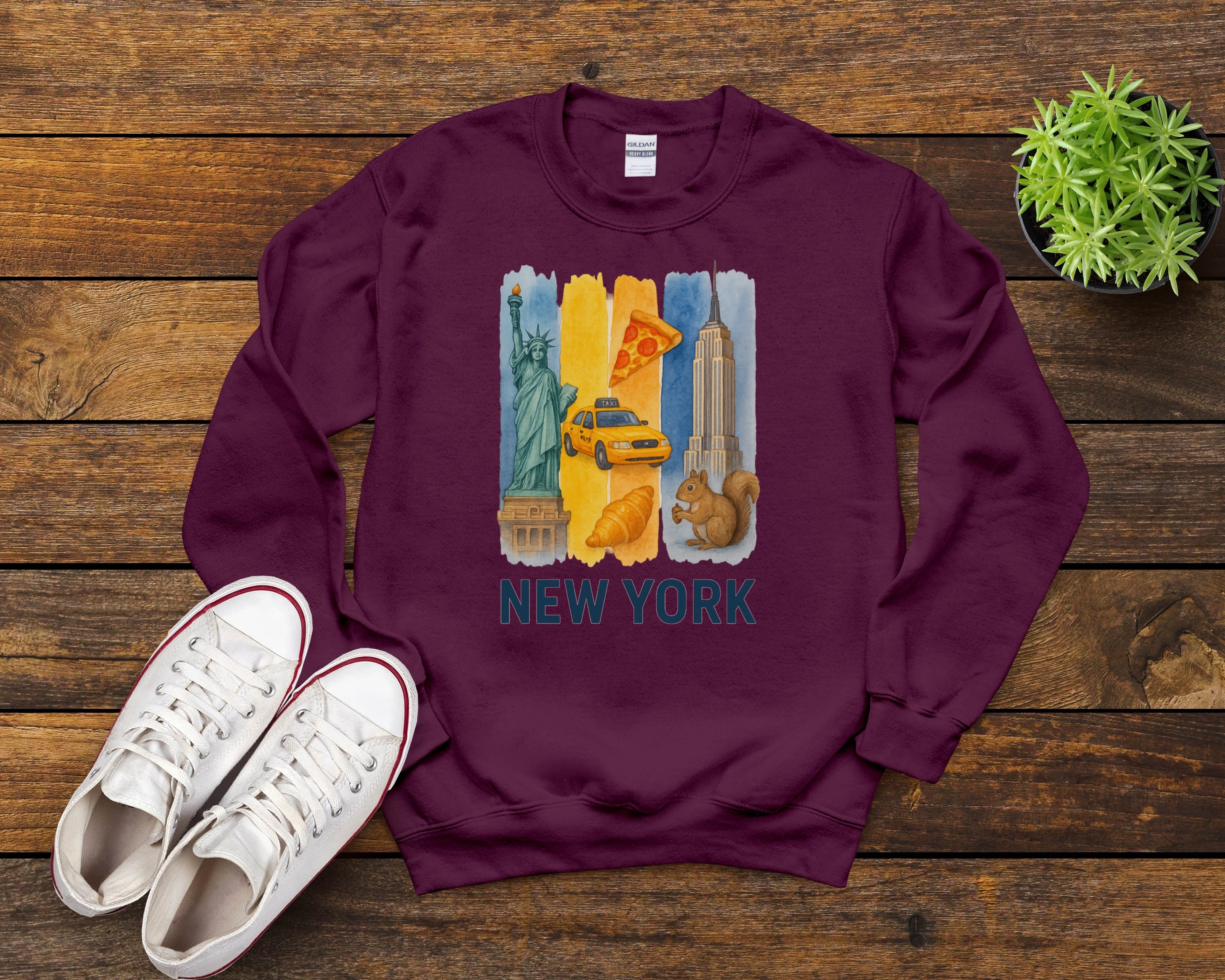 New York Brushstroke Watercolor Sweatshirt