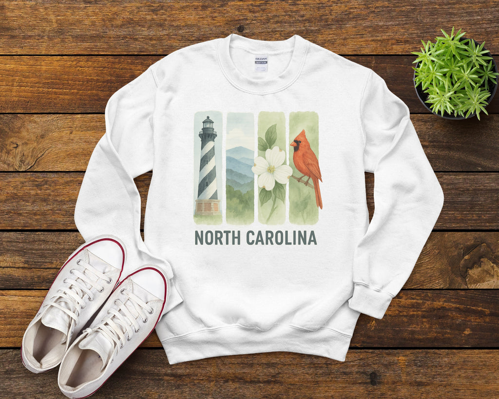 North Carolina Brushstroke Watercolor Sweatshirt