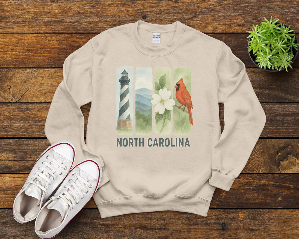 North Carolina Brushstroke Watercolor Sweatshirt