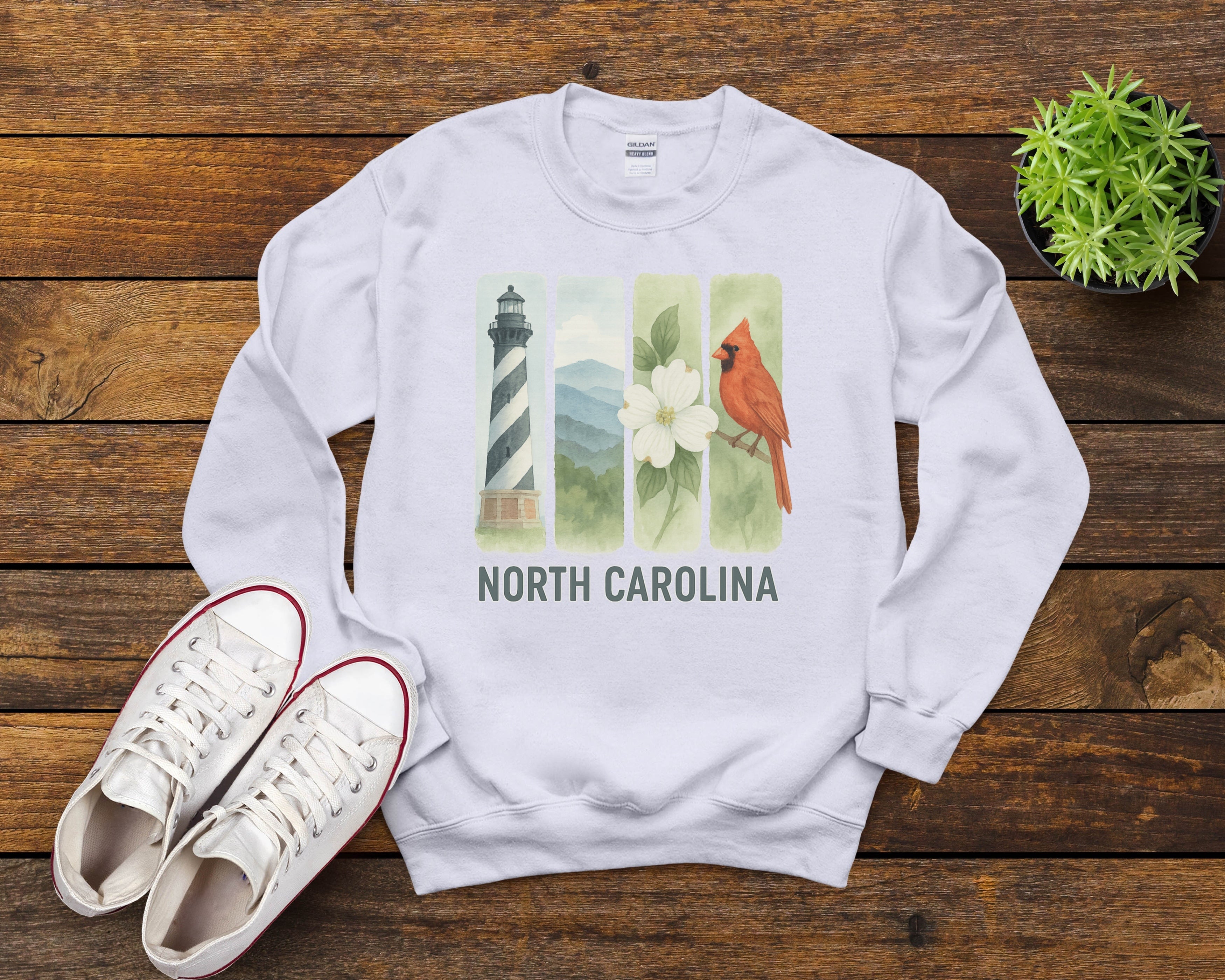 North Carolina Brushstroke Watercolor Sweatshirt