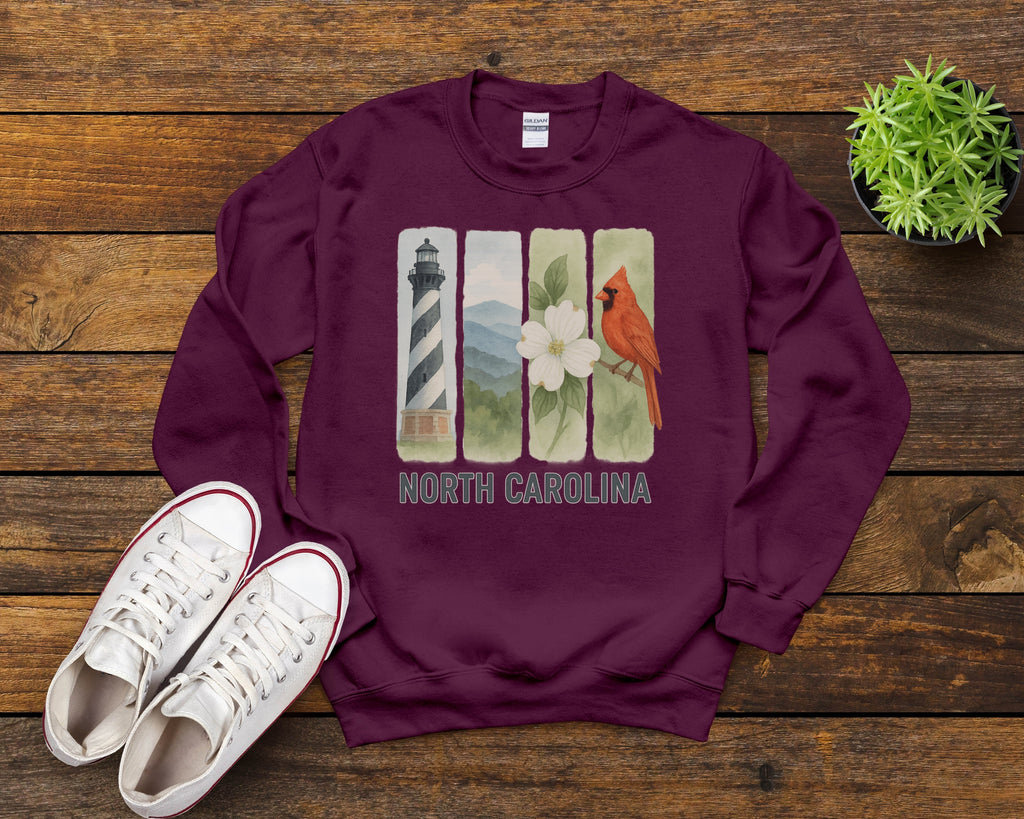 North Carolina Brushstroke Watercolor Sweatshirt