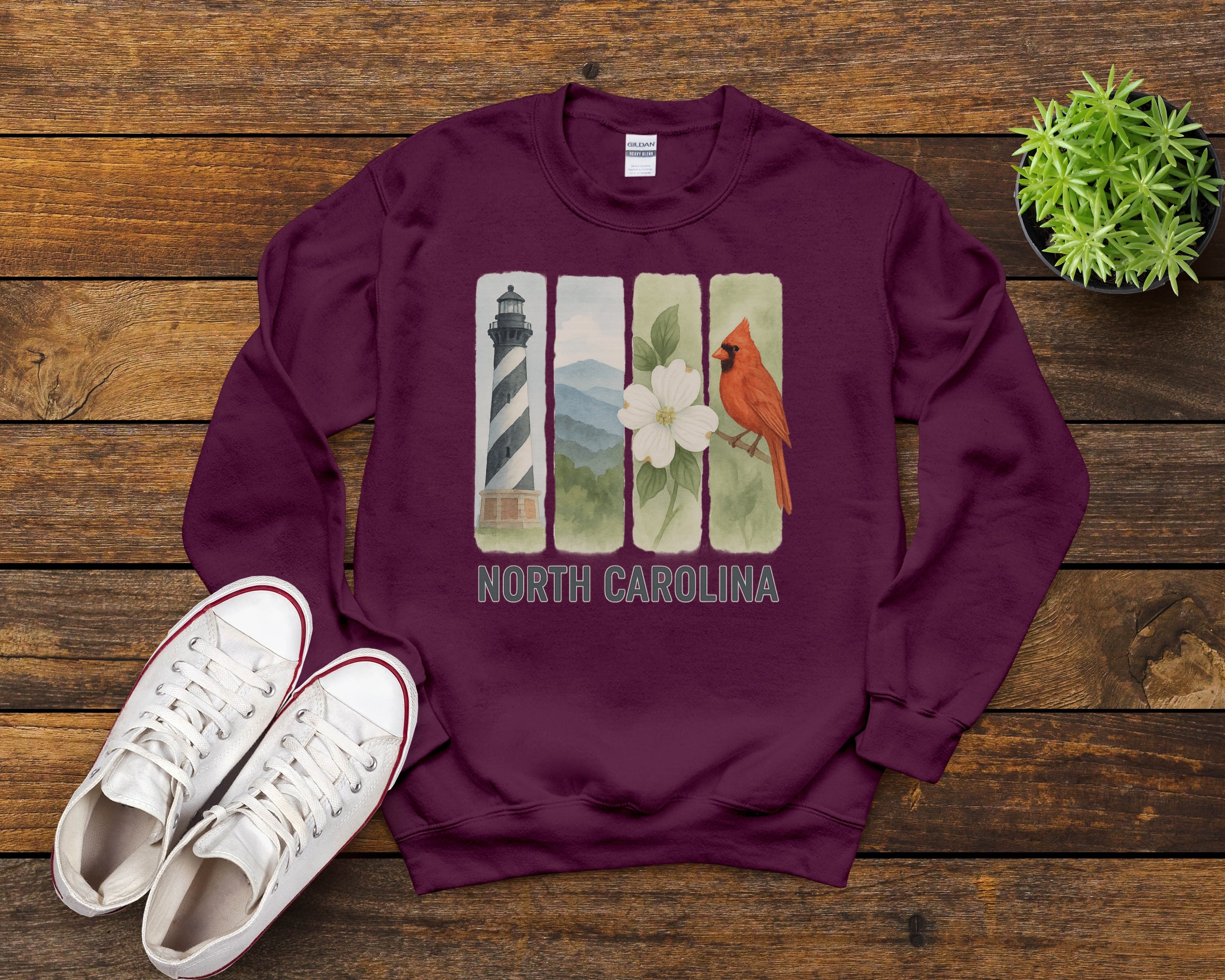 North Carolina Brushstroke Watercolor Sweatshirt