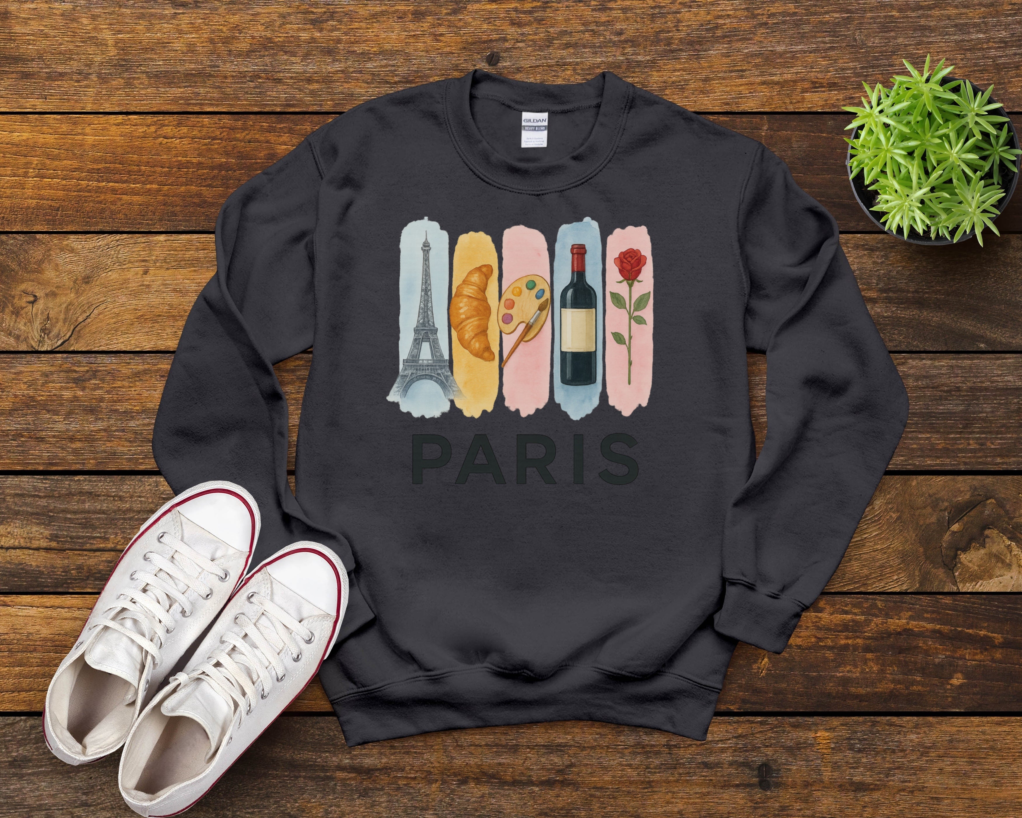 Paris Brushstroke Watercolor Sweatshirt