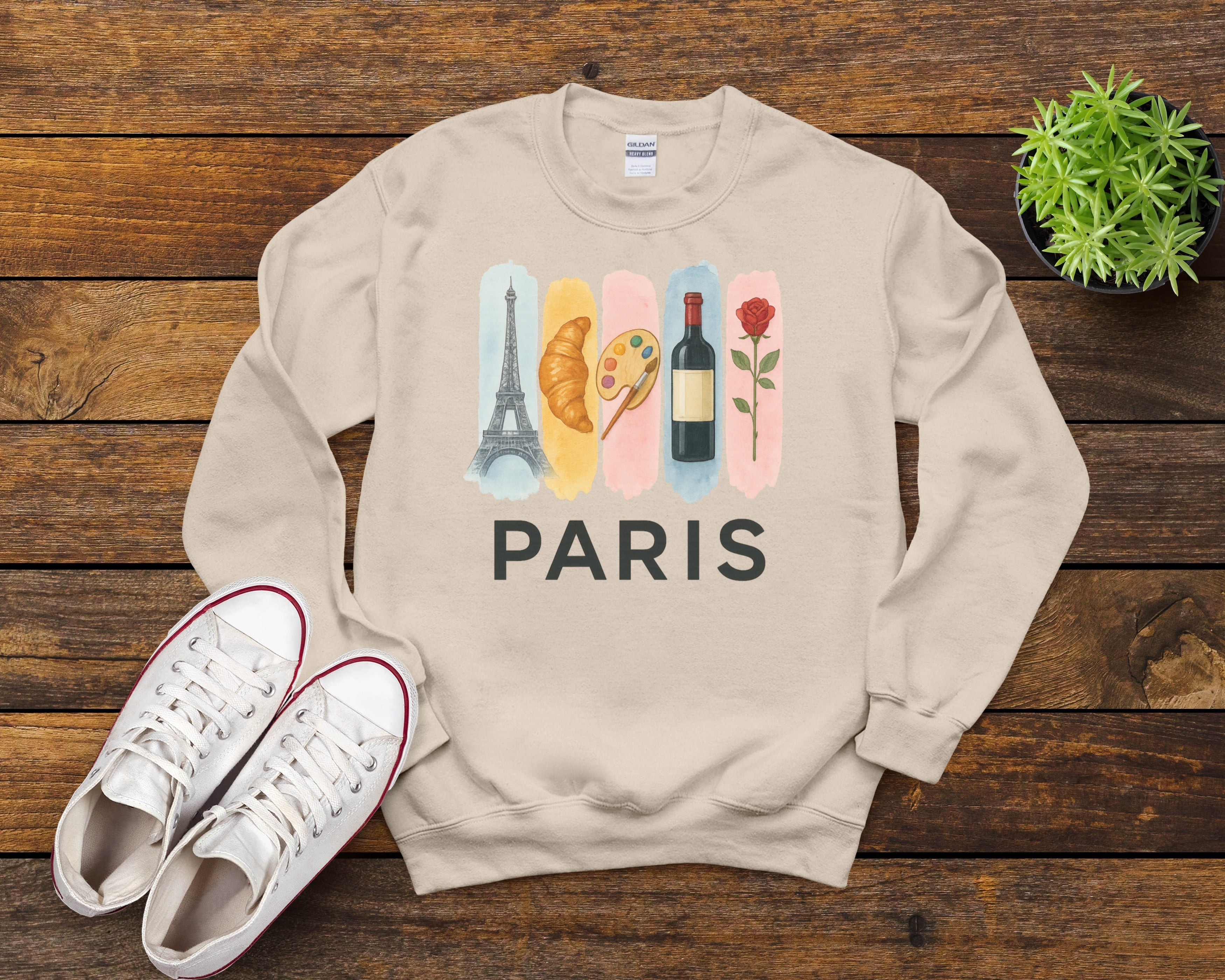 Paris Brushstroke Watercolor Sweatshirt