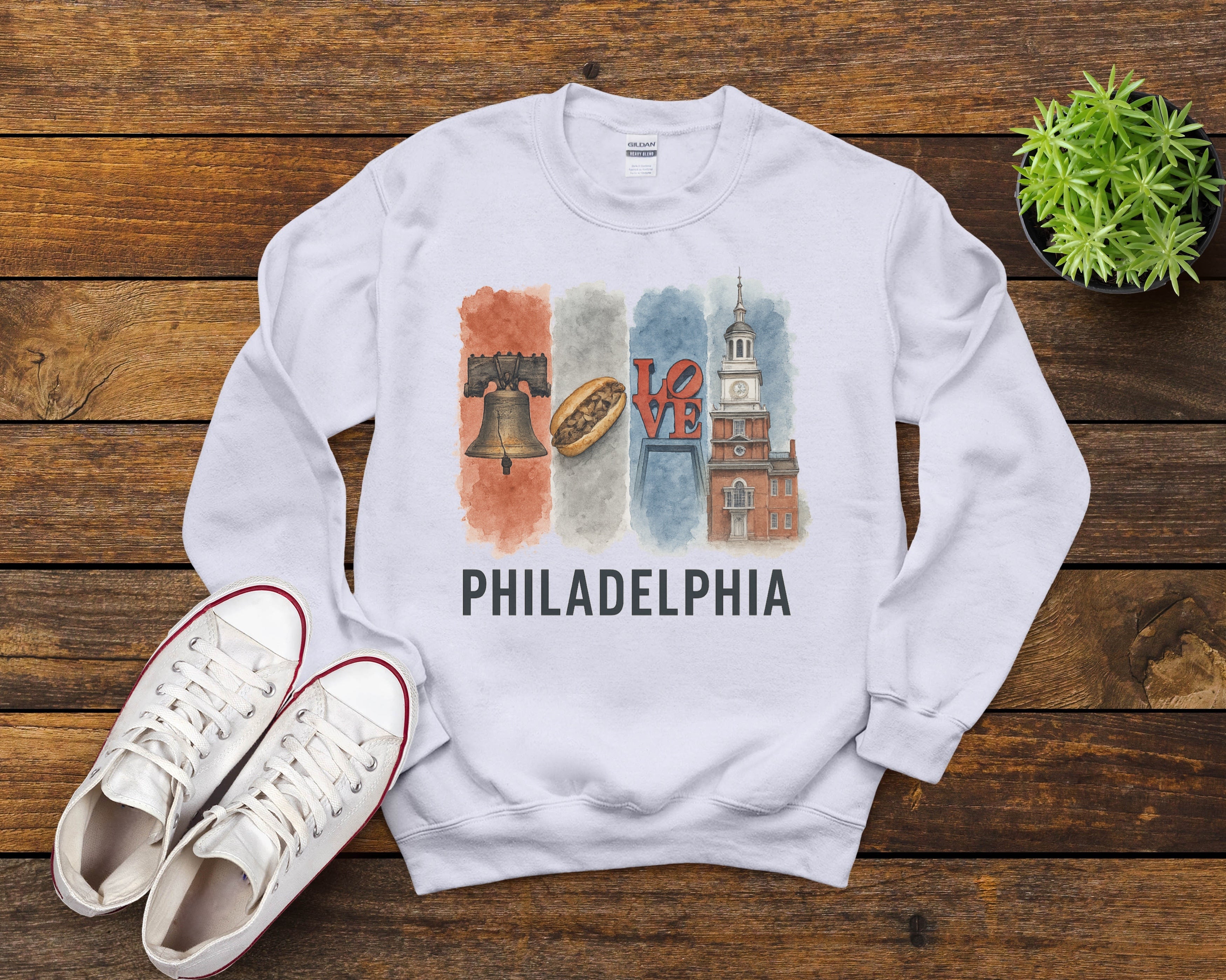 Philadelphia Brushstroke Watercolor Sweatshirt