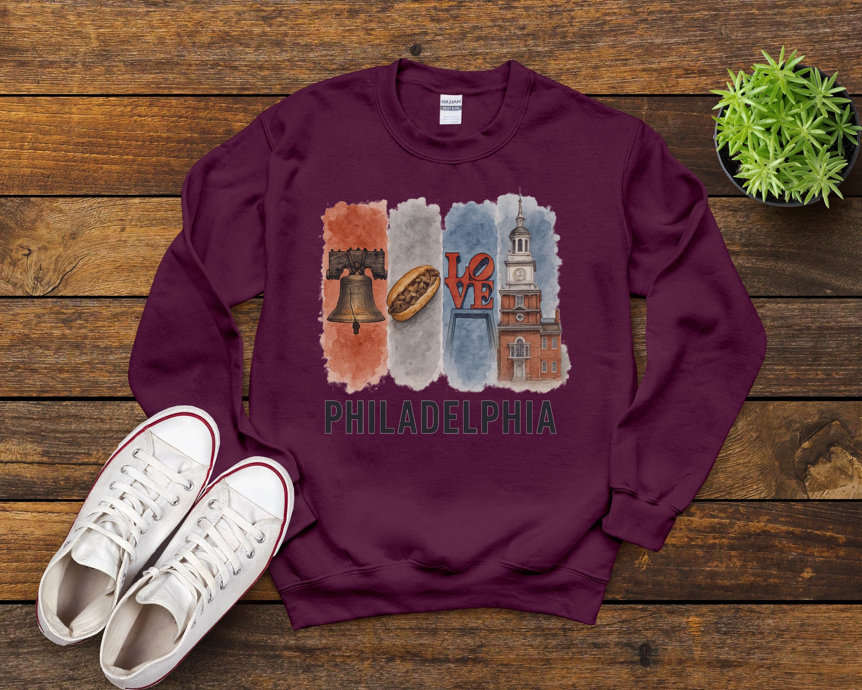 Philadelphia Brushstroke Watercolor Sweatshirt