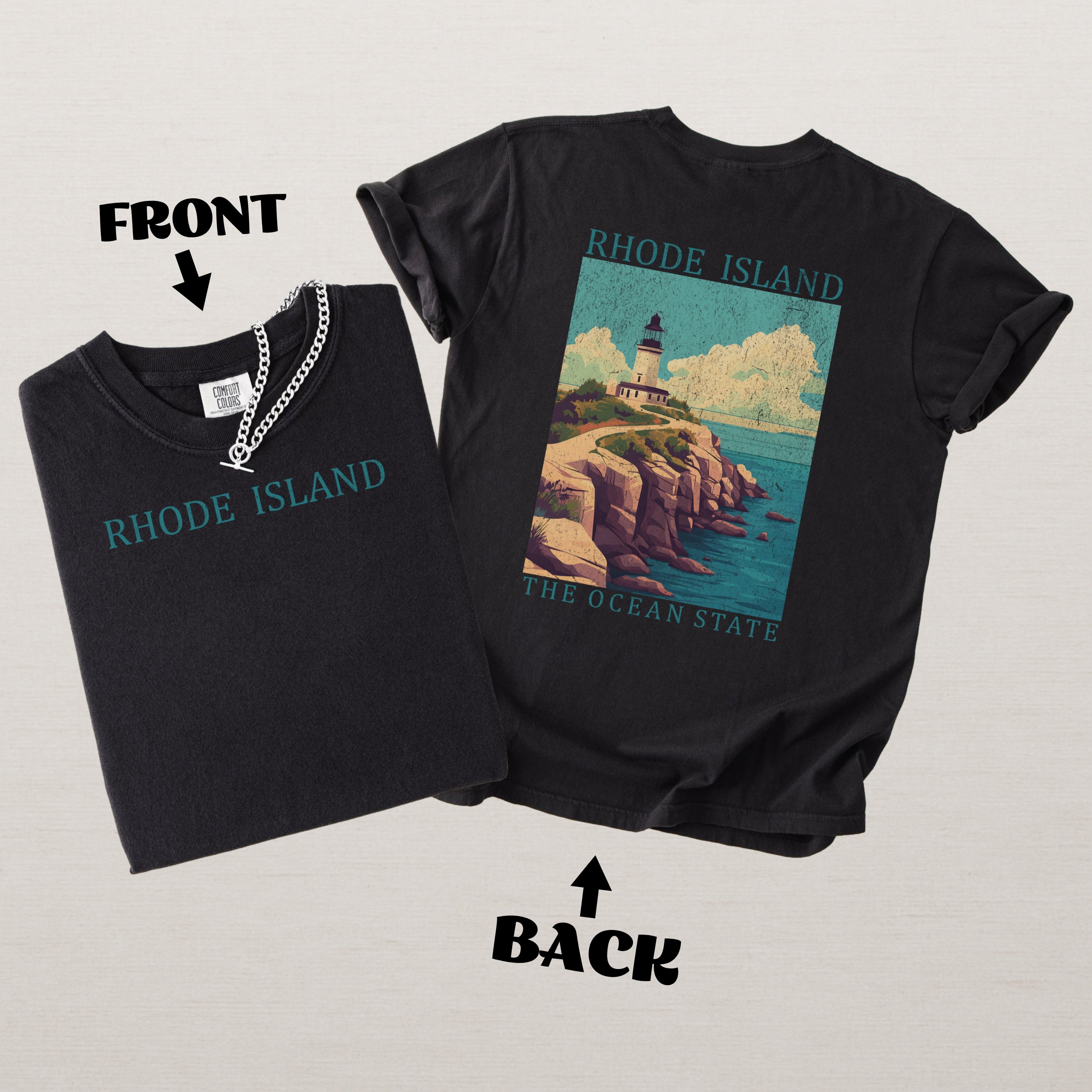 Rhode Island Scenic Poster Comfort Colors Shirt
