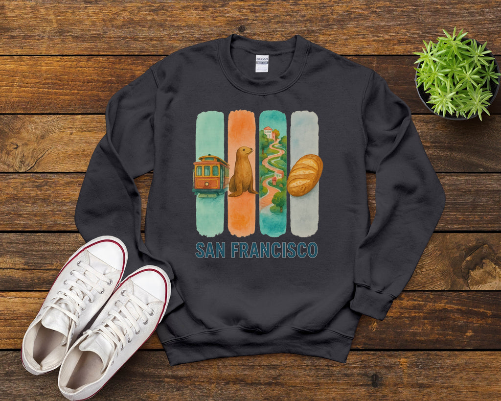 San Francisco Brushstroke Watercolor Sweatshirt