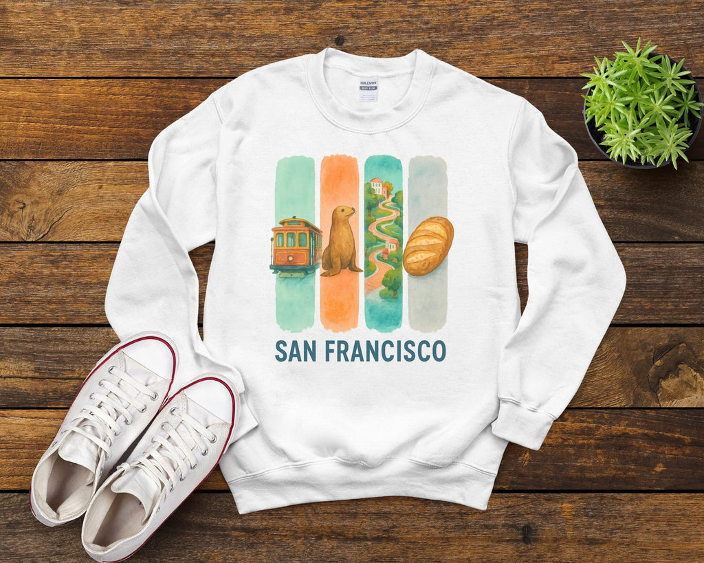 San Francisco Brushstroke Watercolor Sweatshirt