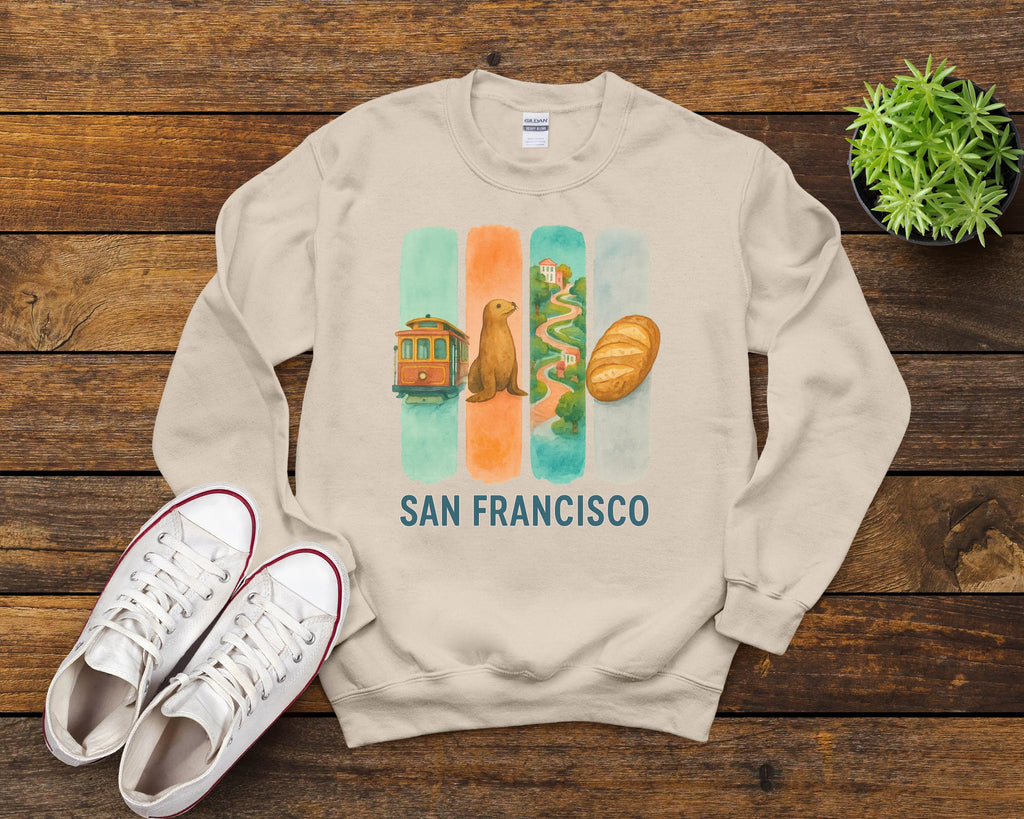 San Francisco Brushstroke Watercolor Sweatshirt