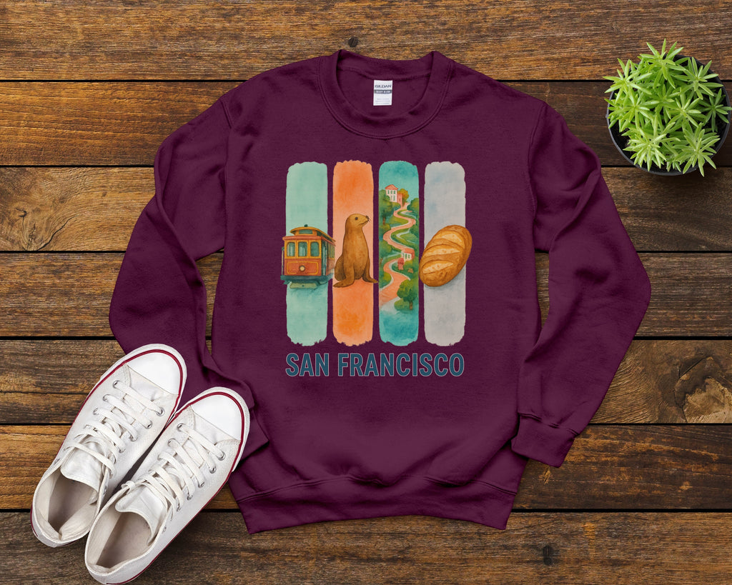 San Francisco Brushstroke Watercolor Sweatshirt