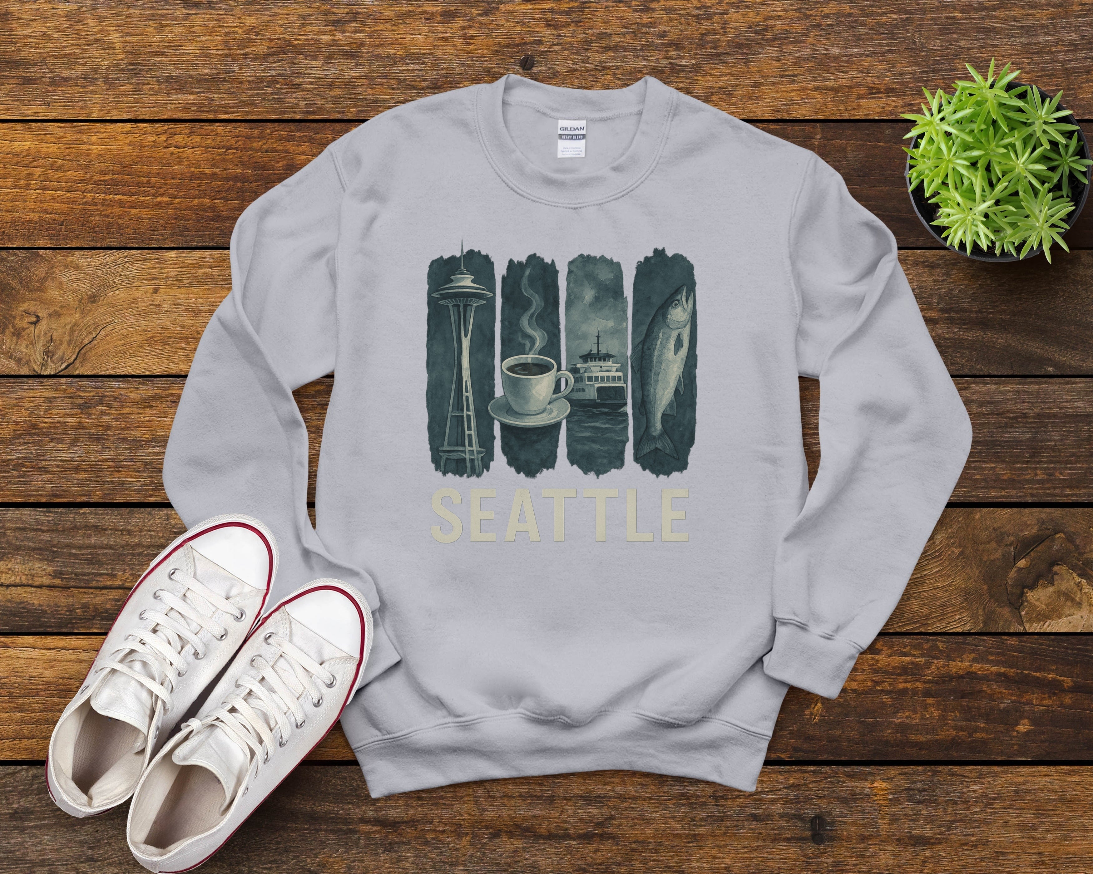 Seattle Brushstroke Watercolor Sweatshirt