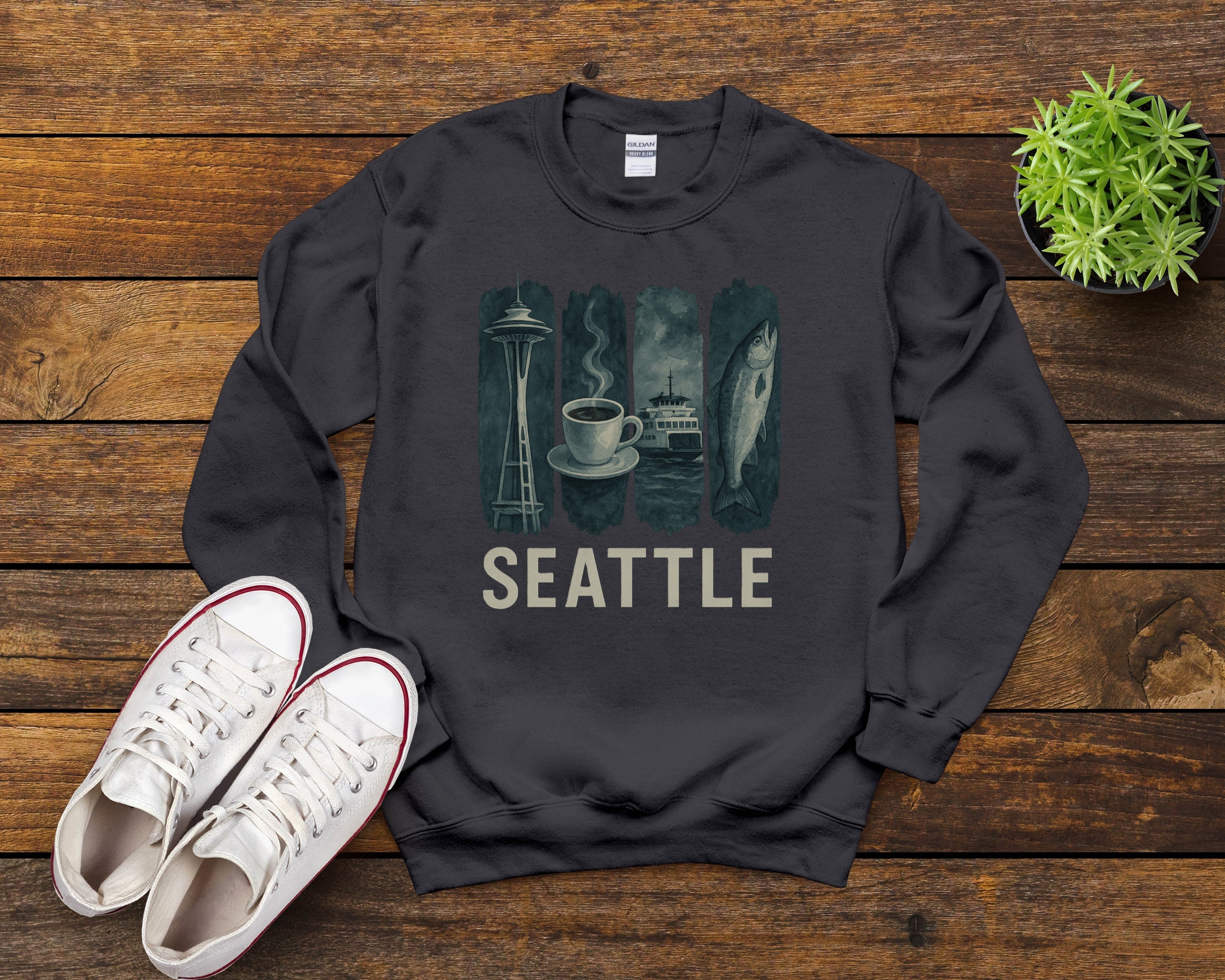Seattle Brushstroke Watercolor Sweatshirt
