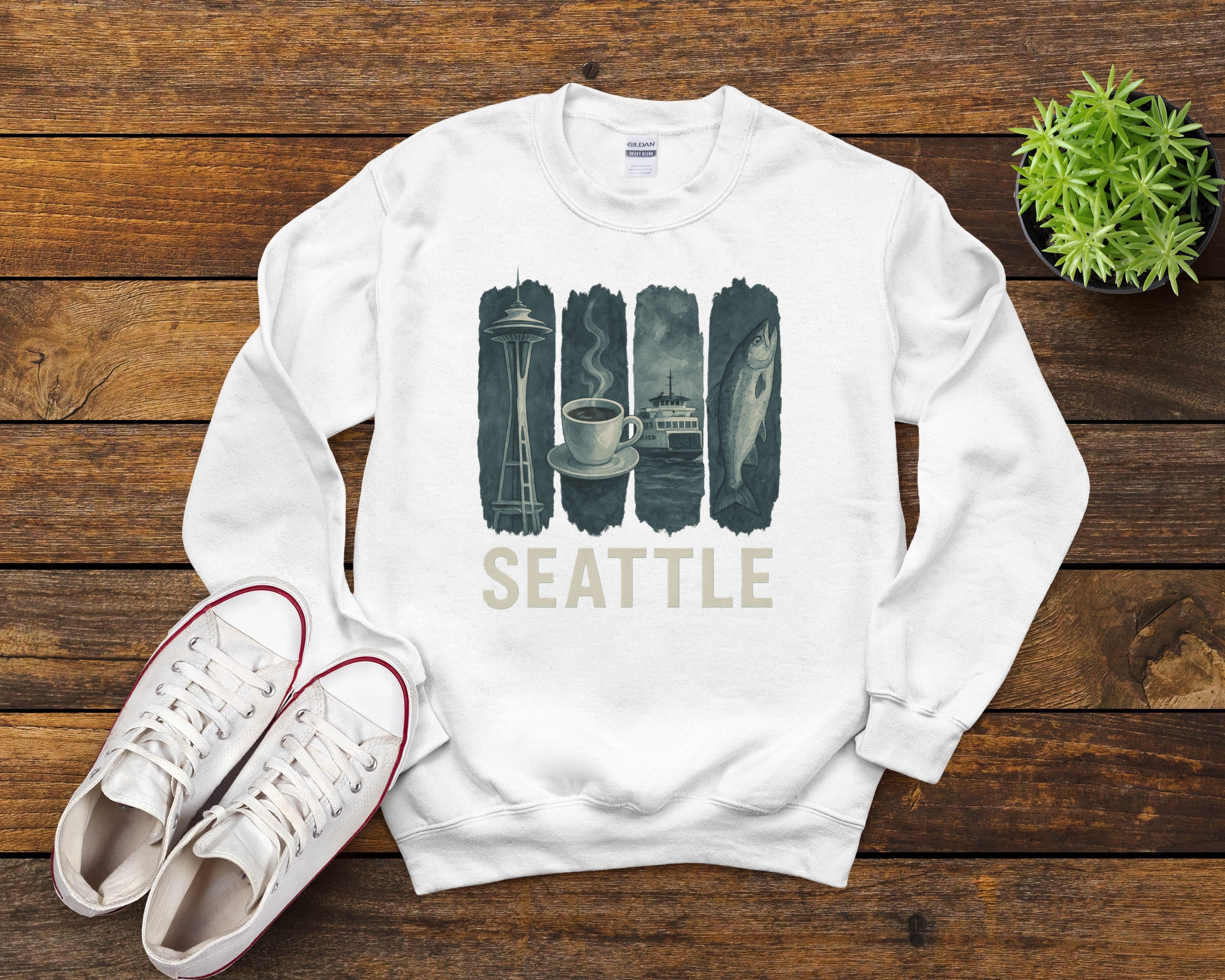 Seattle Brushstroke Watercolor Sweatshirt