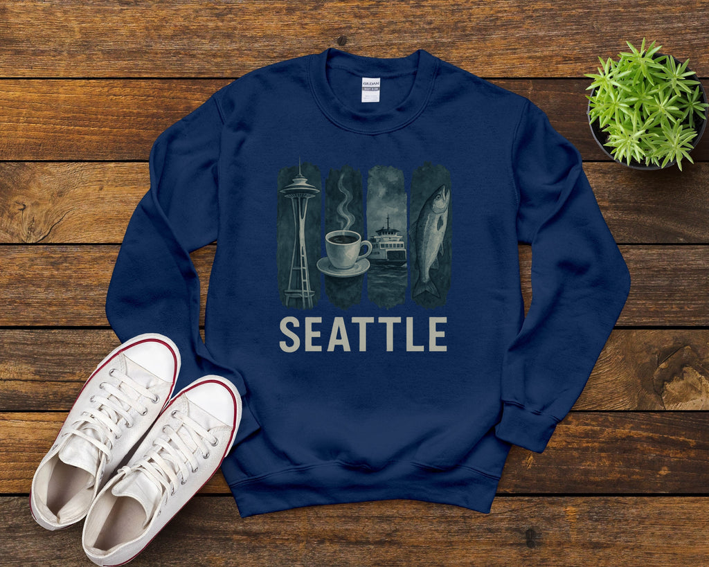 Seattle Brushstroke Watercolor Sweatshirt