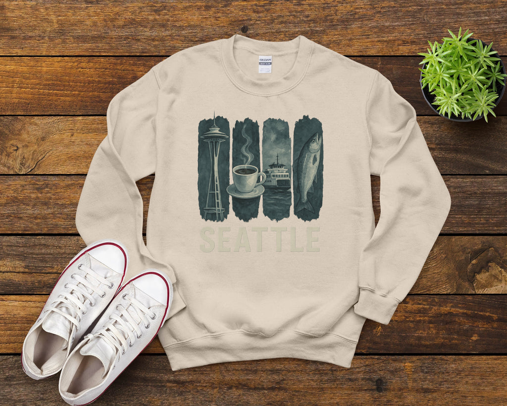 Seattle Brushstroke Watercolor Sweatshirt