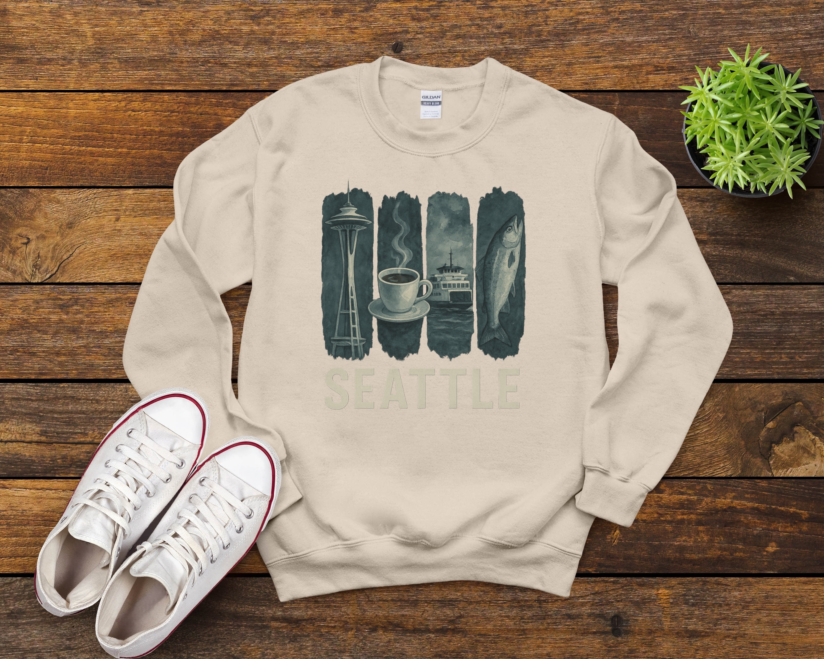 Seattle Brushstroke Watercolor Sweatshirt