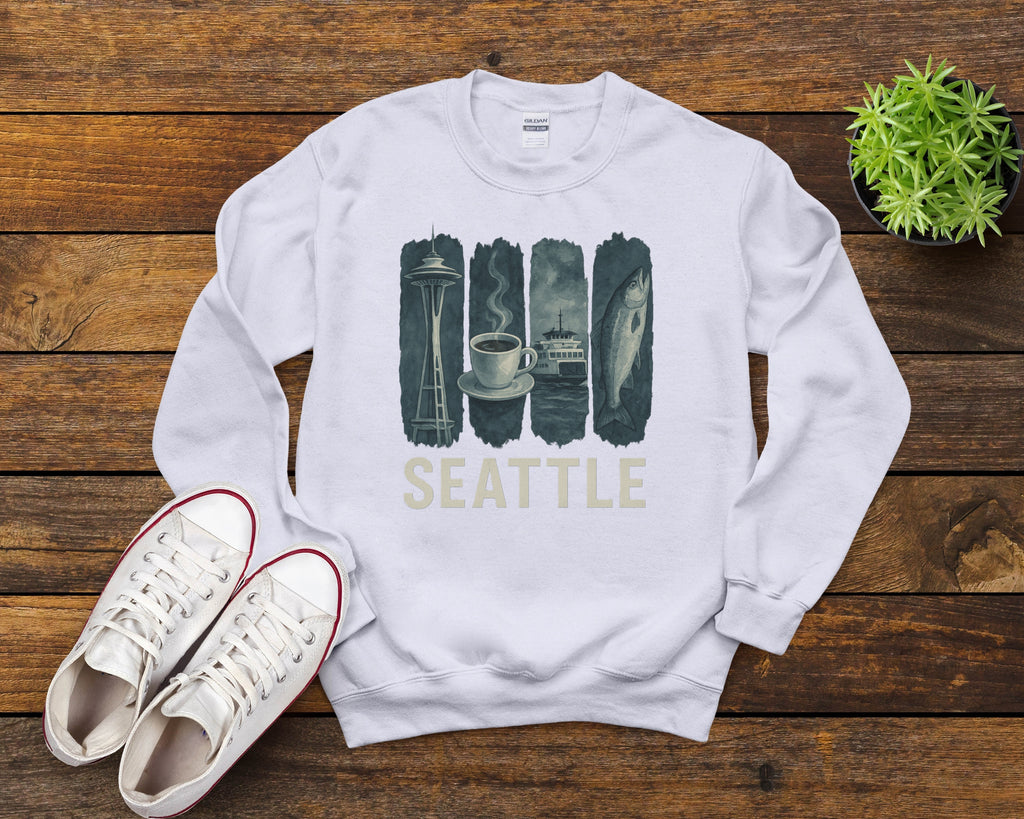 Seattle Brushstroke Watercolor Sweatshirt