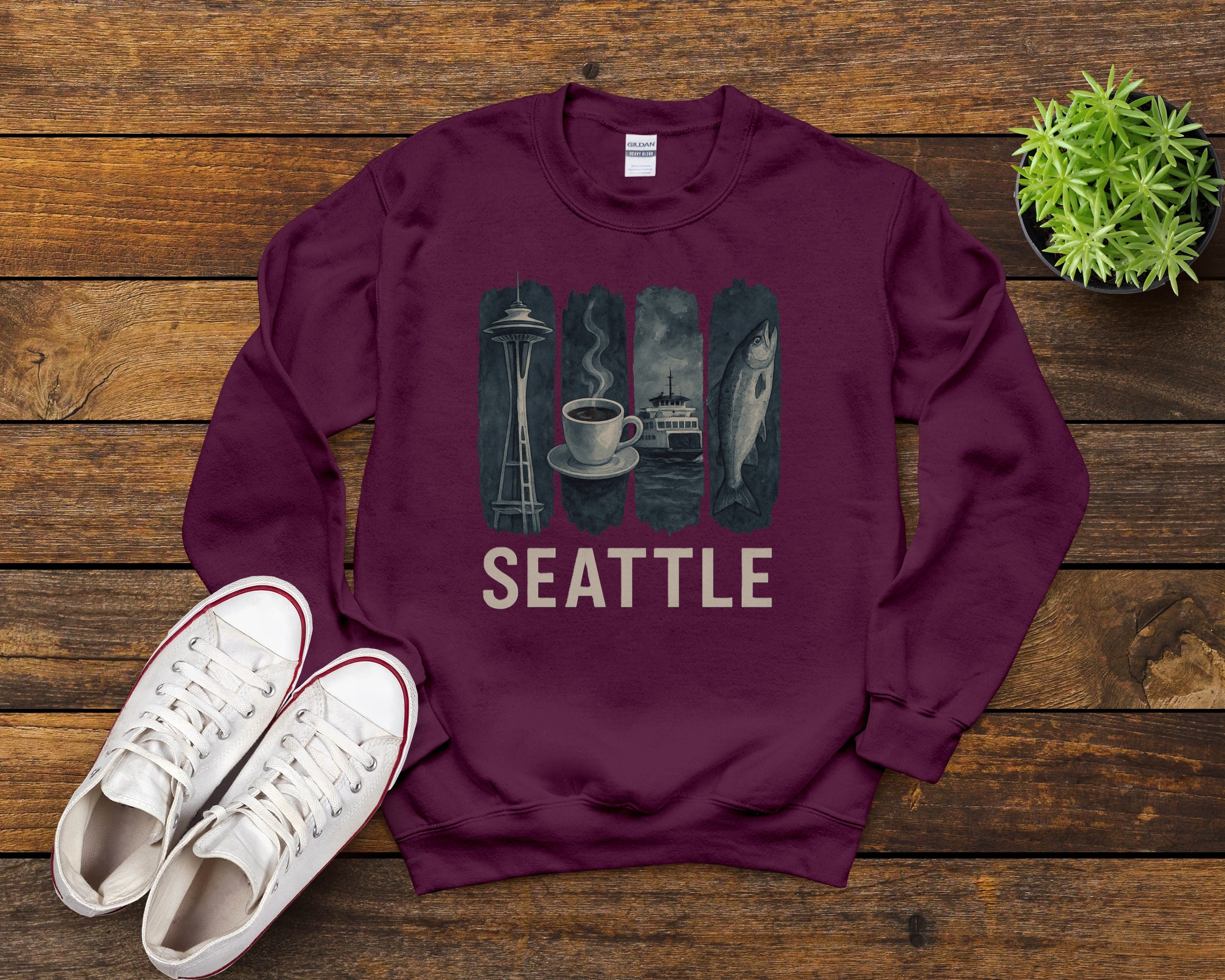 Seattle Brushstroke Watercolor Sweatshirt