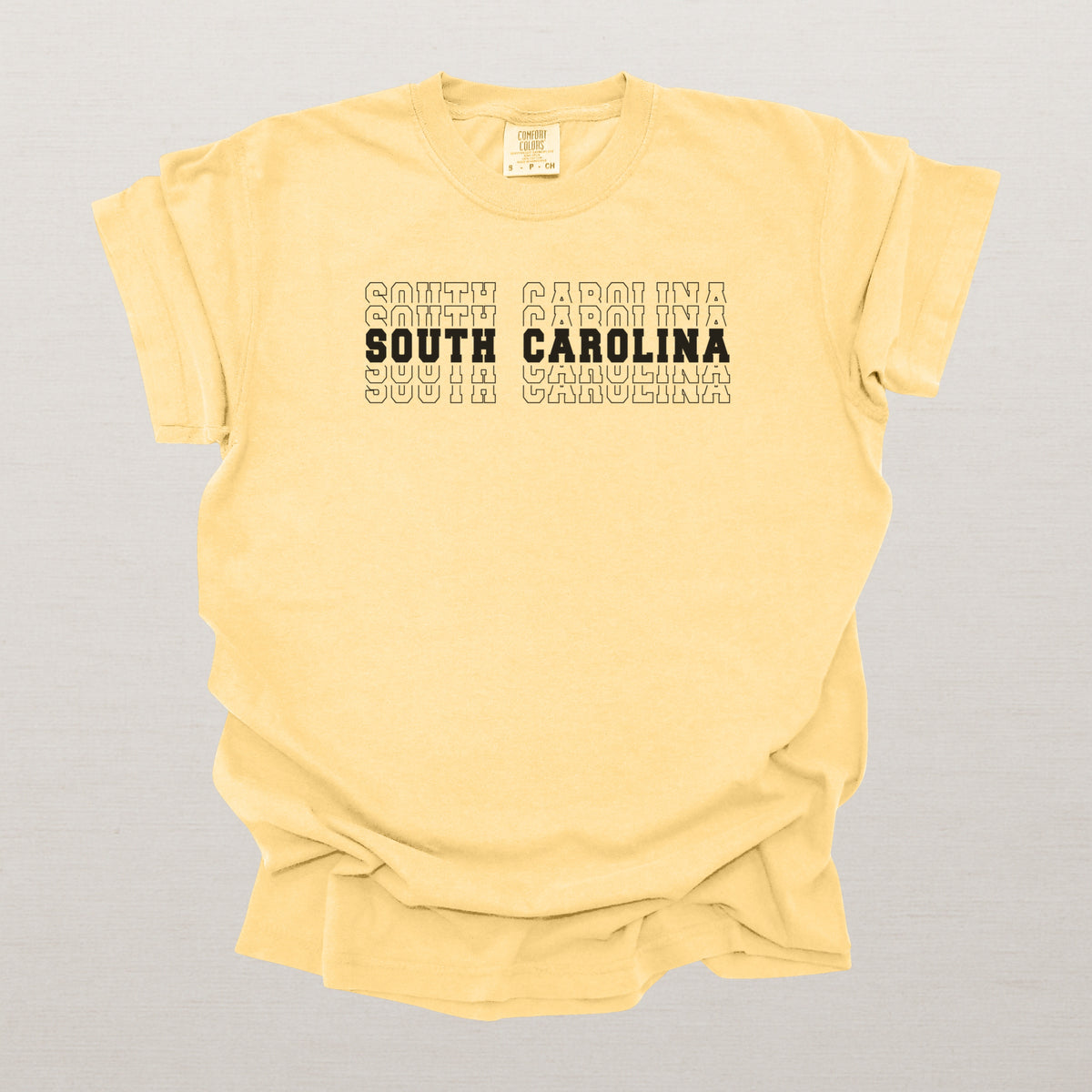 South Carolina Varsity Echo State Shirt | Comfort Colors Black Text
