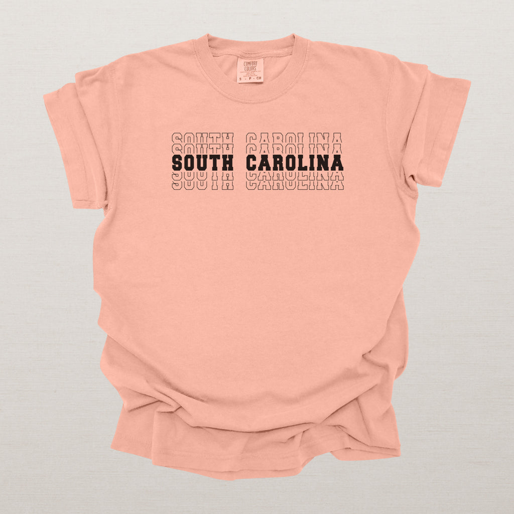 South Carolina Varsity Echo State Shirt | Comfort Colors Black Text