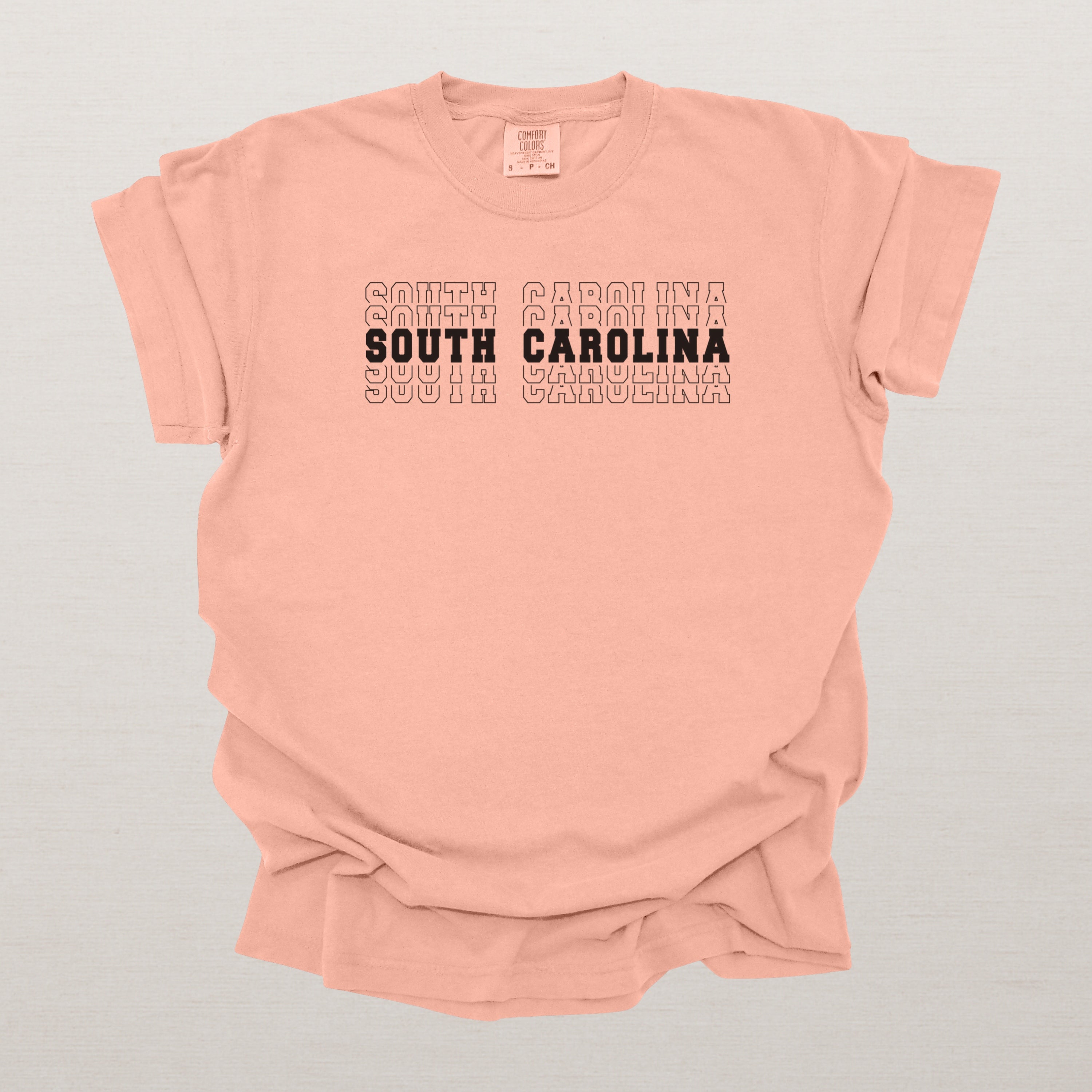 South Carolina Varsity Echo State Shirt | Comfort Colors Black Text
