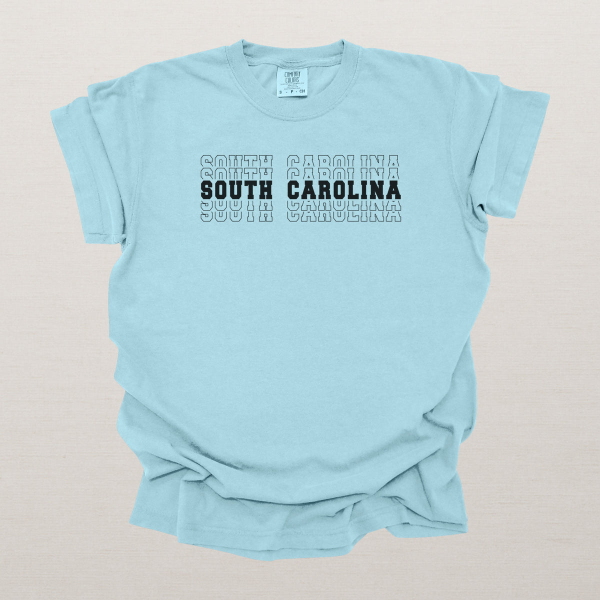 South Carolina Varsity Echo State Shirt | Comfort Colors Black Text