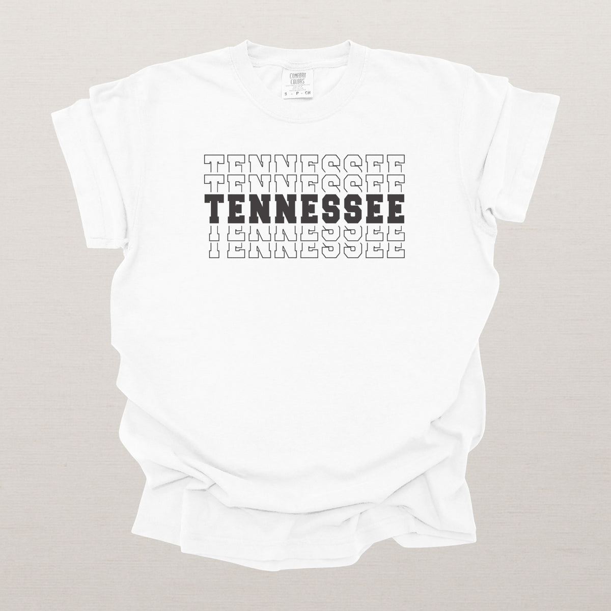 Tennessee Varsity Echo State Shirt | Comfort Colors Black Text