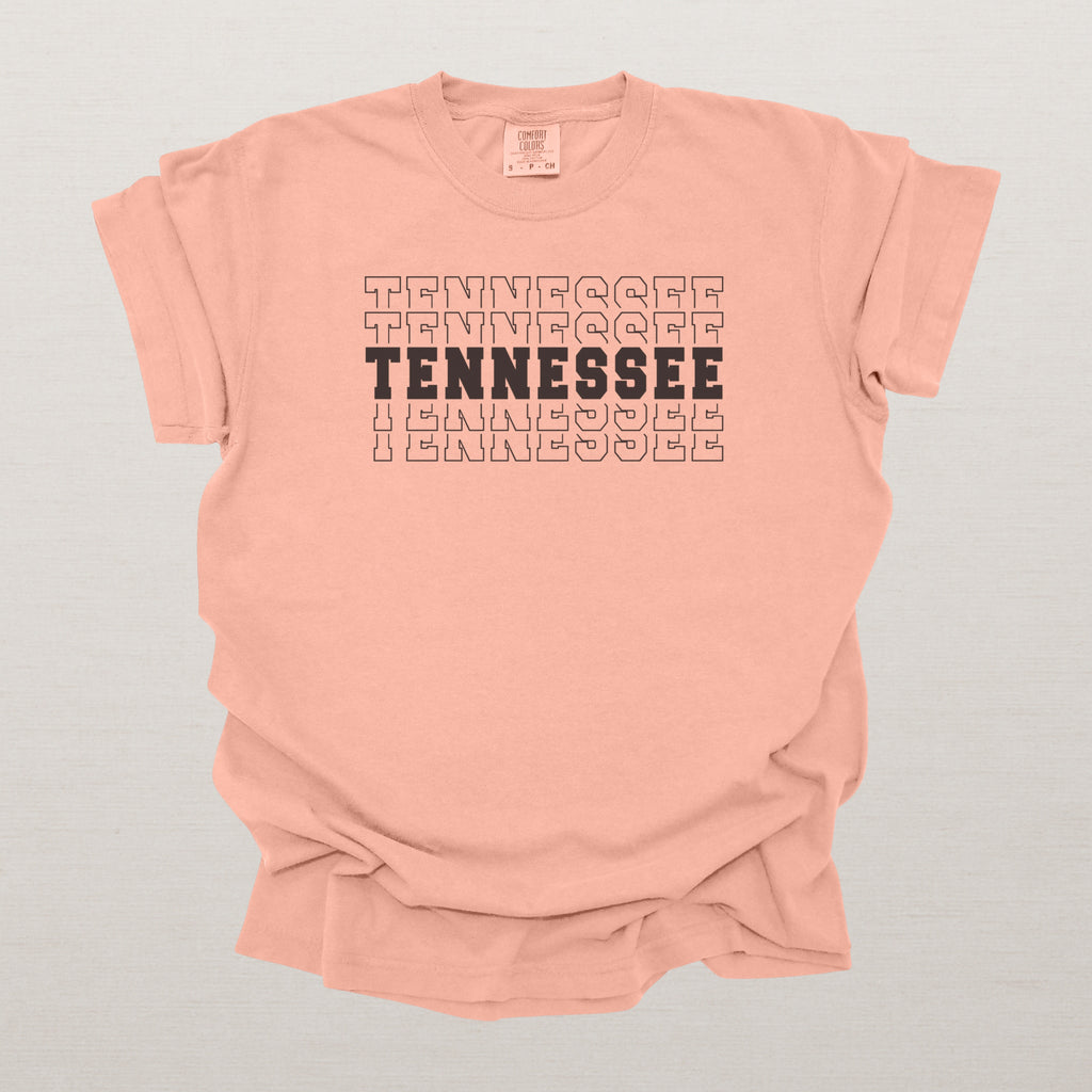 Tennessee Varsity Echo State Shirt | Comfort Colors Black Text