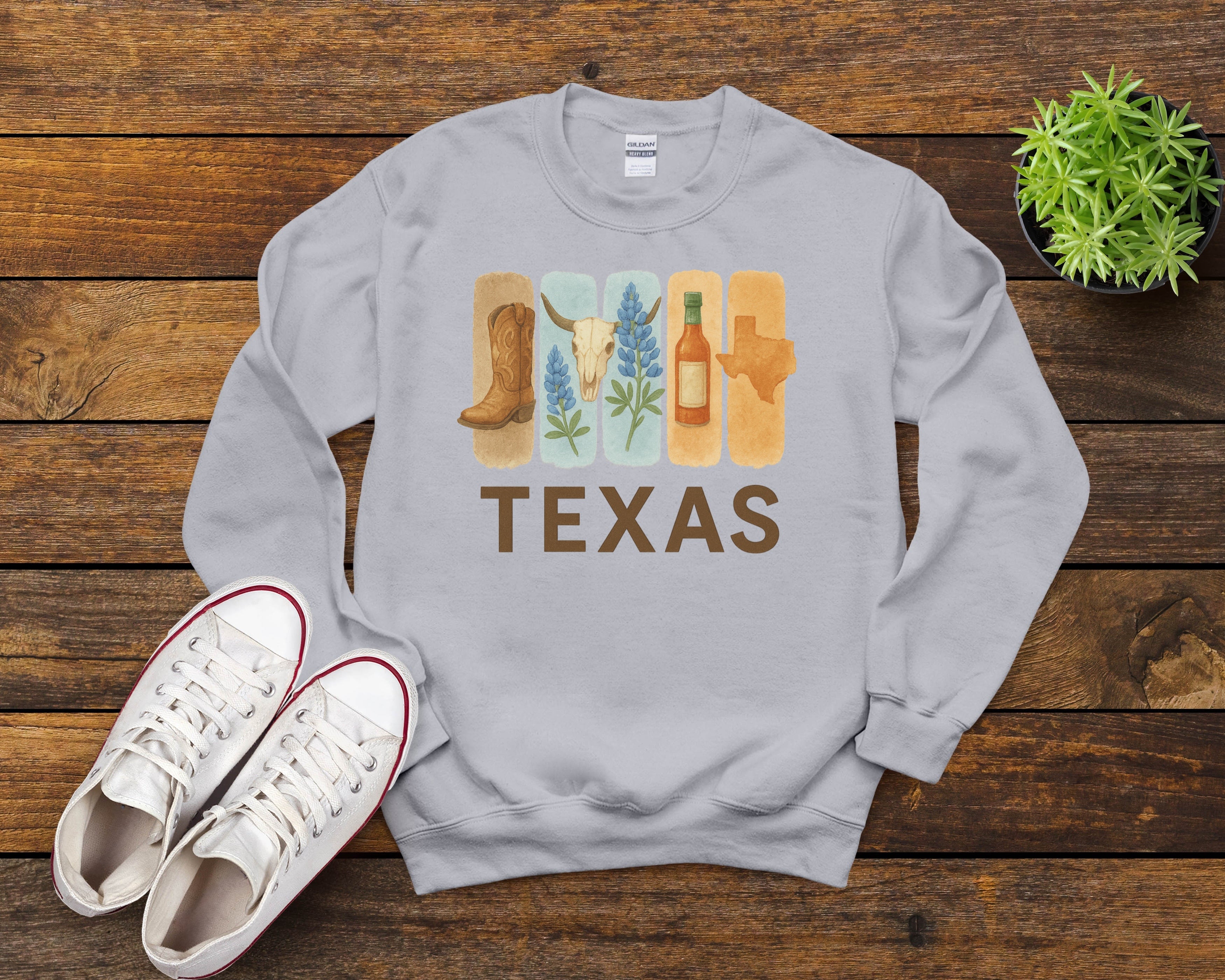 Texas Brushstroke Watercolor Sweatshirt