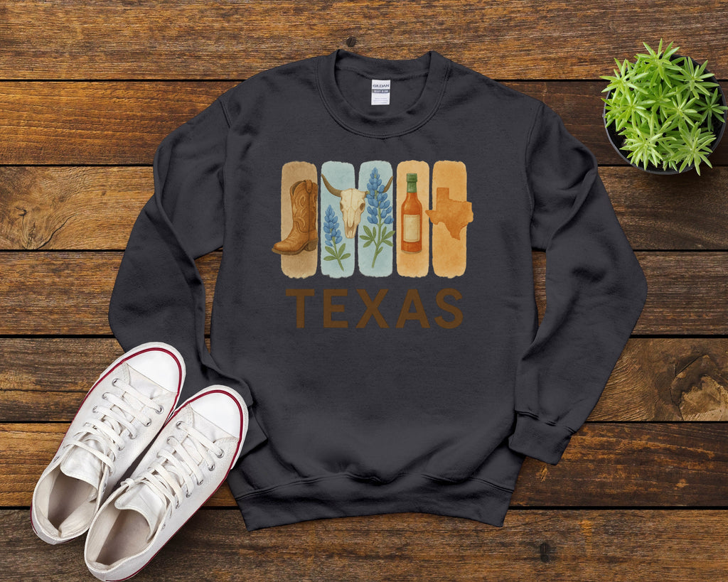 Texas Brushstroke Watercolor Sweatshirt