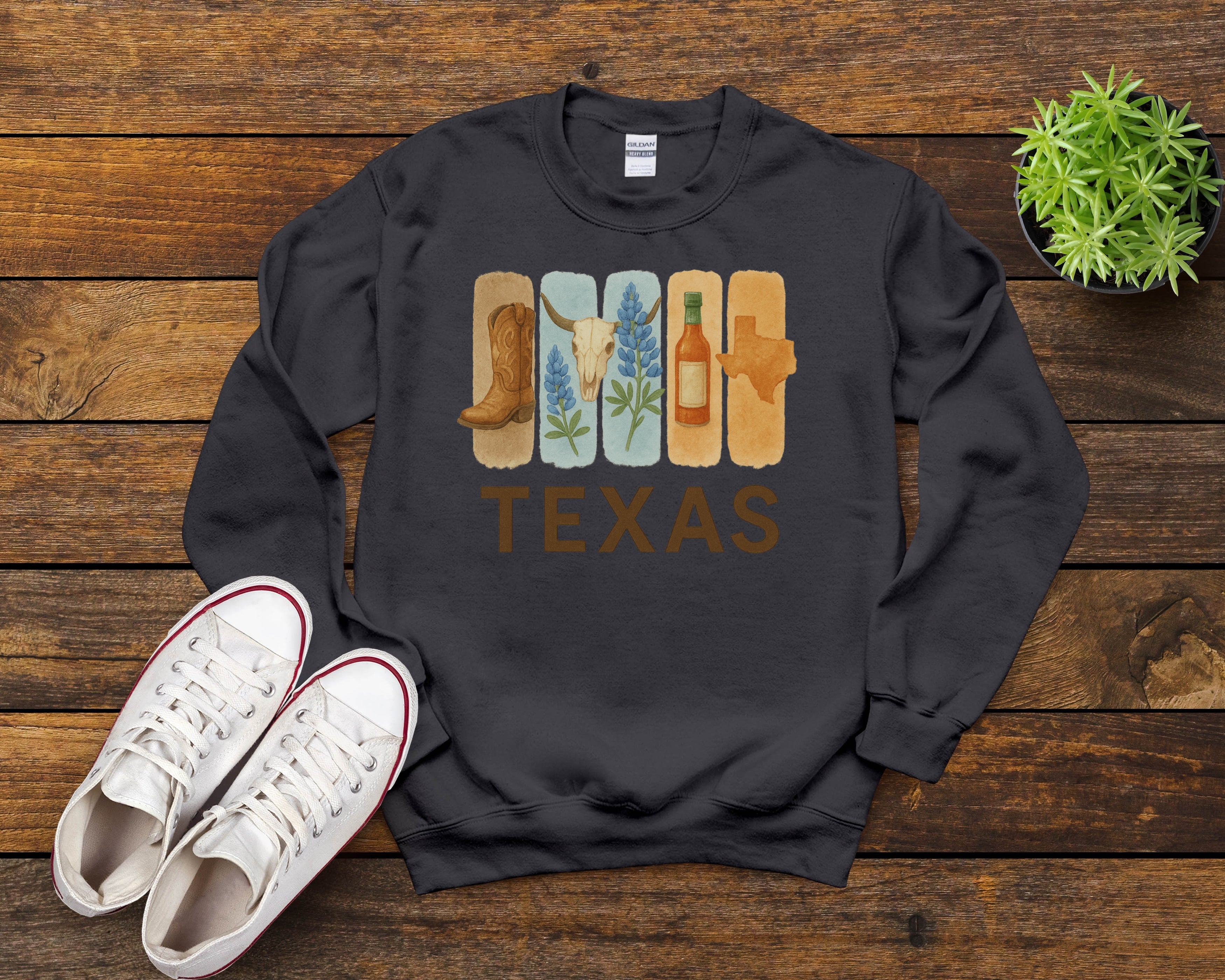 Texas Brushstroke Watercolor Sweatshirt