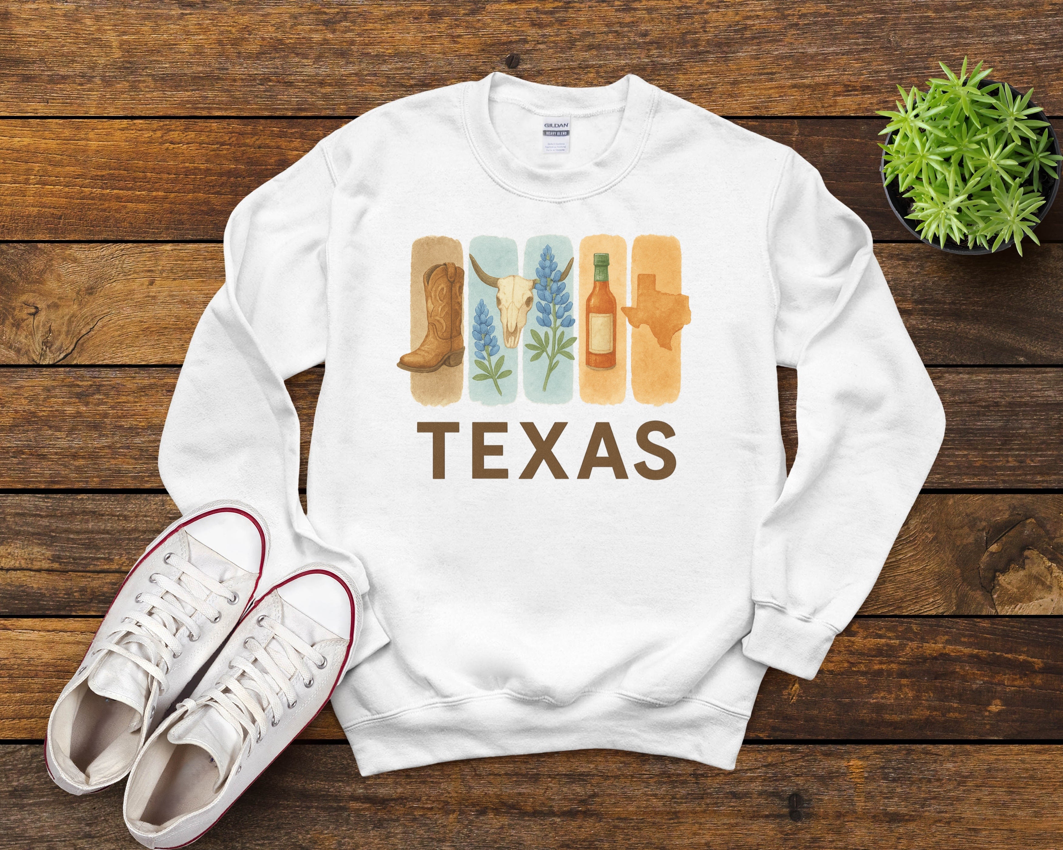 Texas Brushstroke Watercolor Sweatshirt