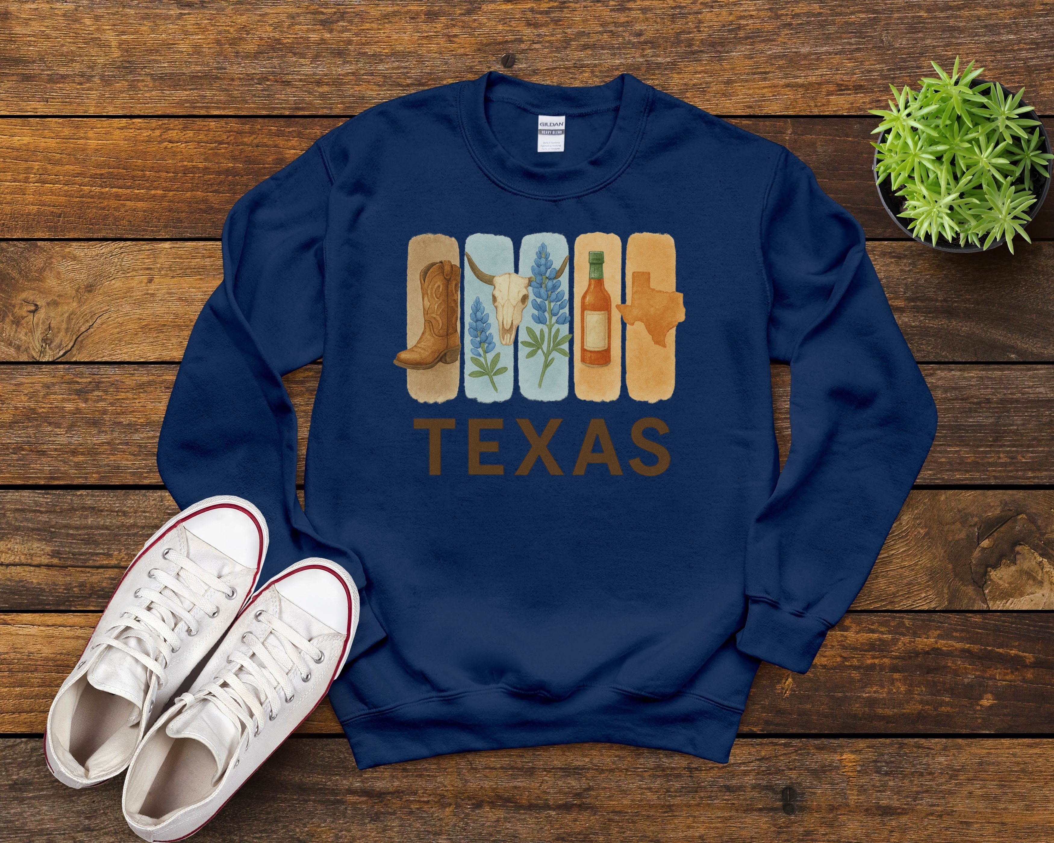 Texas Brushstroke Watercolor Sweatshirt