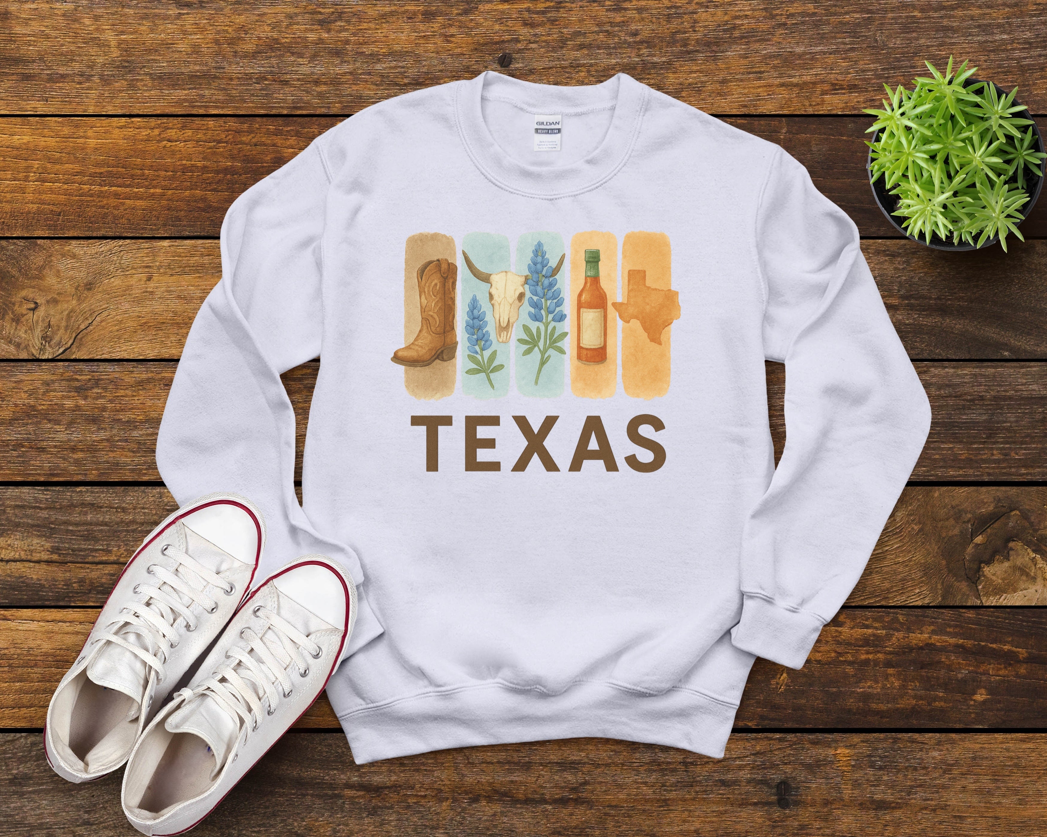Texas Brushstroke Watercolor Sweatshirt