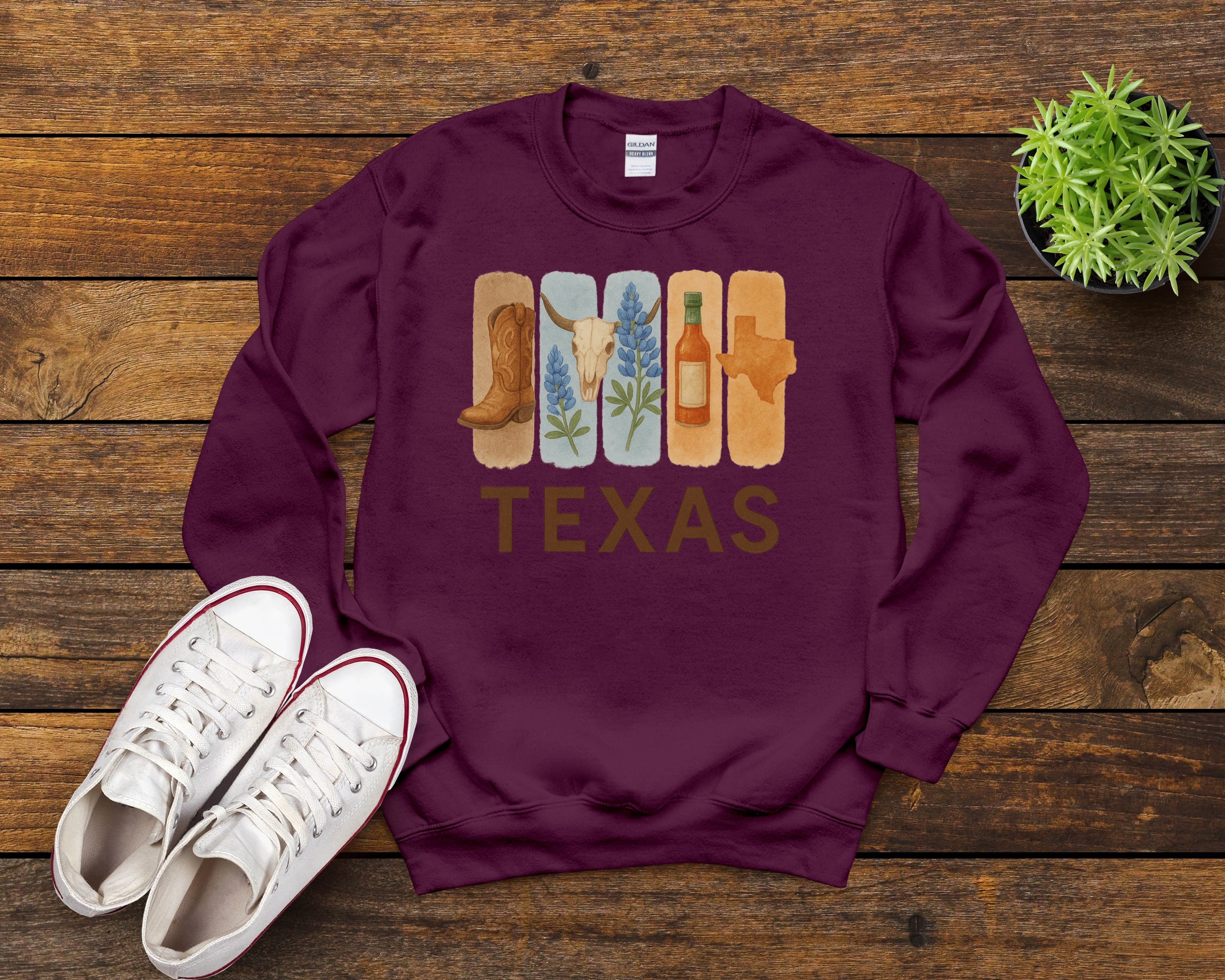 Texas Brushstroke Watercolor Sweatshirt