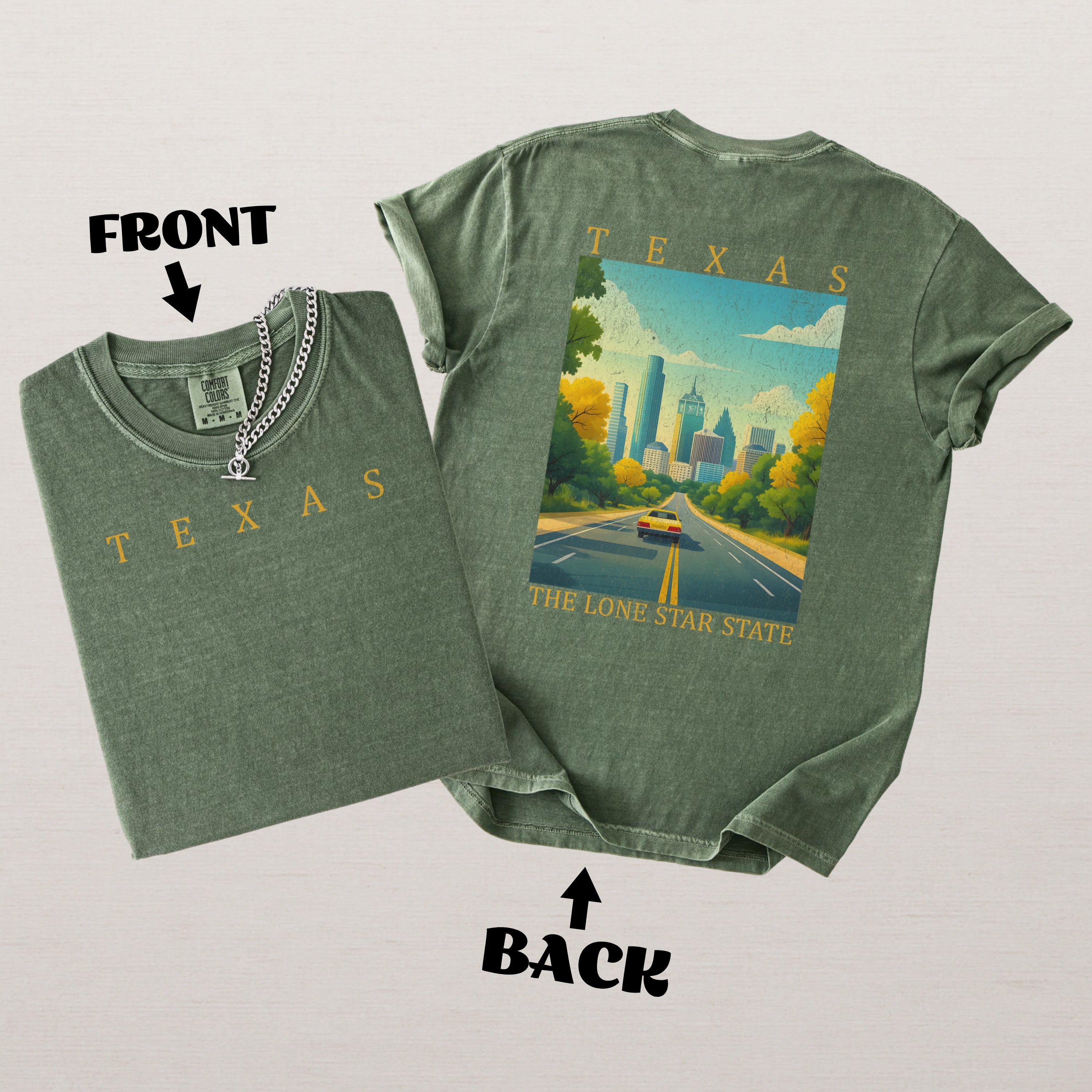 Texas Scenic Poster Comfort Colors Shirt